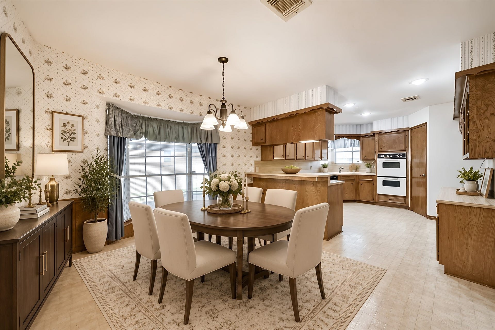 601 Kimswick C Court, Deer Park, TX 77536 his spacious kitchen and dining area blends efficiency with timeless style. Staged in a transitional design, it showcases the possibilities for everything from quick morning breakfasts to relaxed evening meals and memorable gatherings with family and friends.