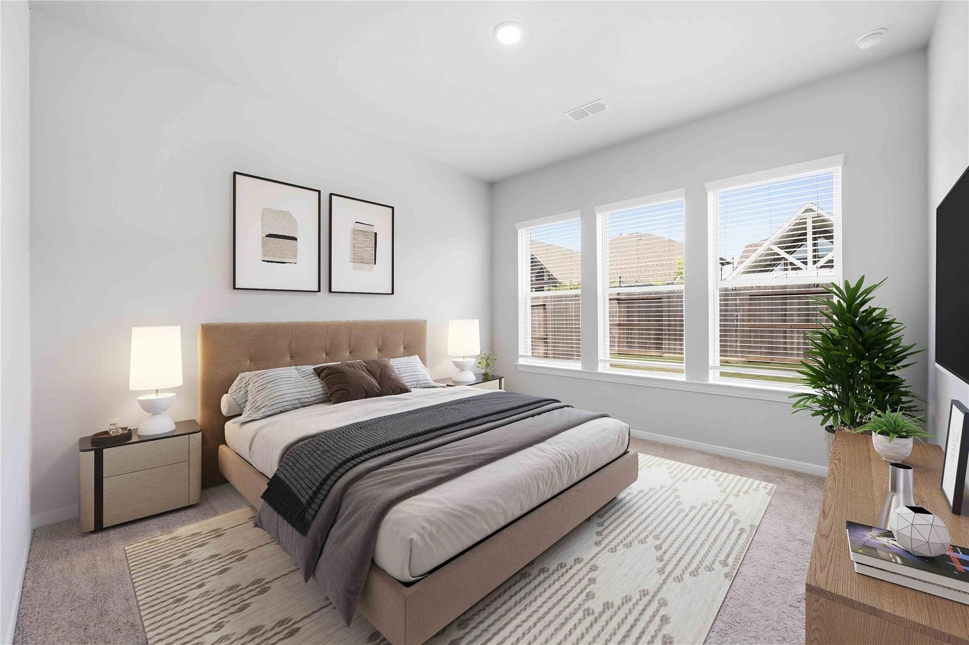 Virtually stage first floor primary bedroom