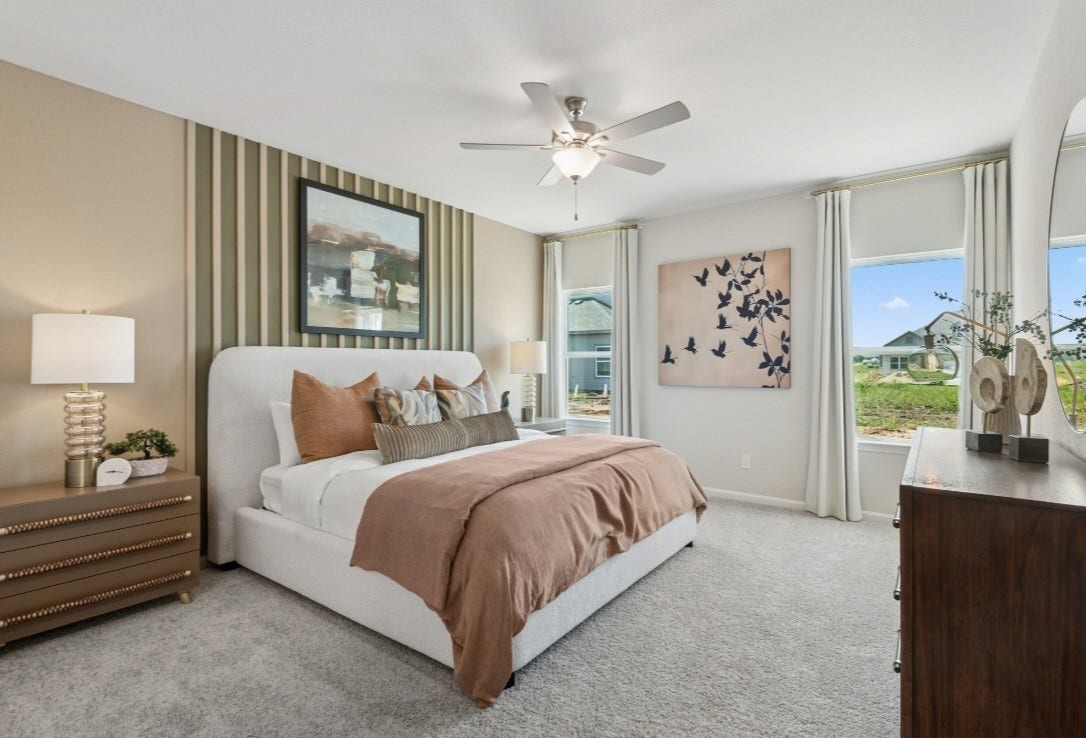 This image of the owners suite is staged to be used for illustration purposes only.