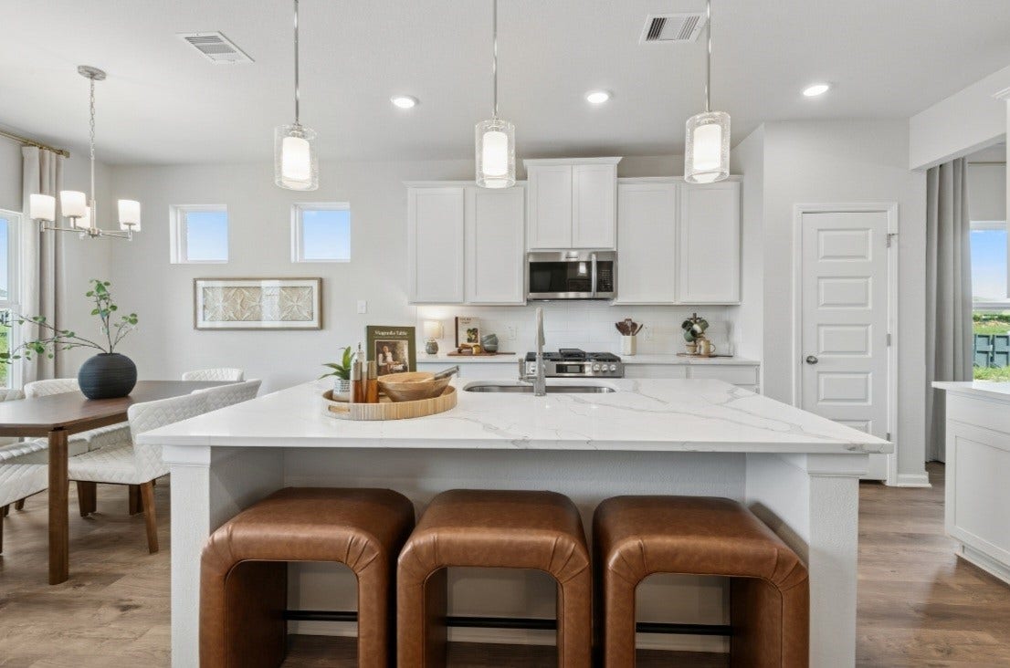 This image of the kitchen is staged to be used for illustration purposes only.