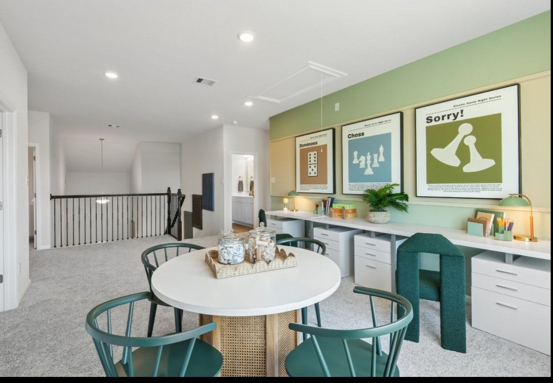This image of the loft/game room is staged to be used for illustration purposes only.