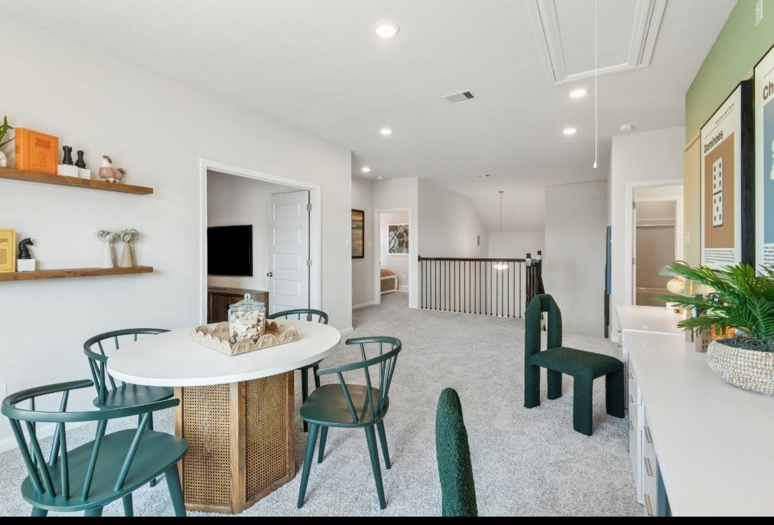 This image of the loft/game room is staged to be used for illustration purposes only.