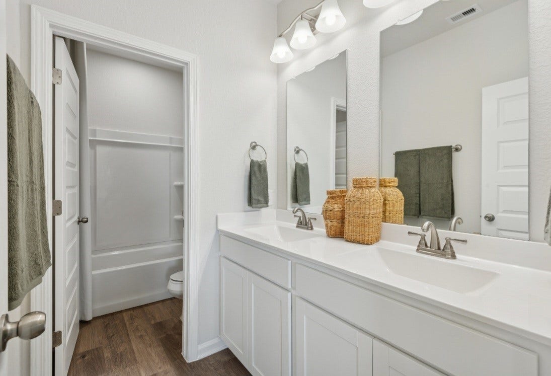 This image of the secondary bath is staged to be used for illustration purposes only.