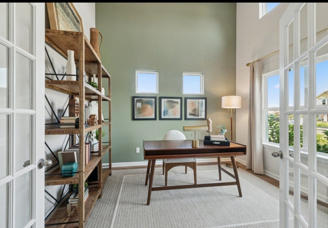 This image of the study/home office is staged to be used for illustration purposes only.