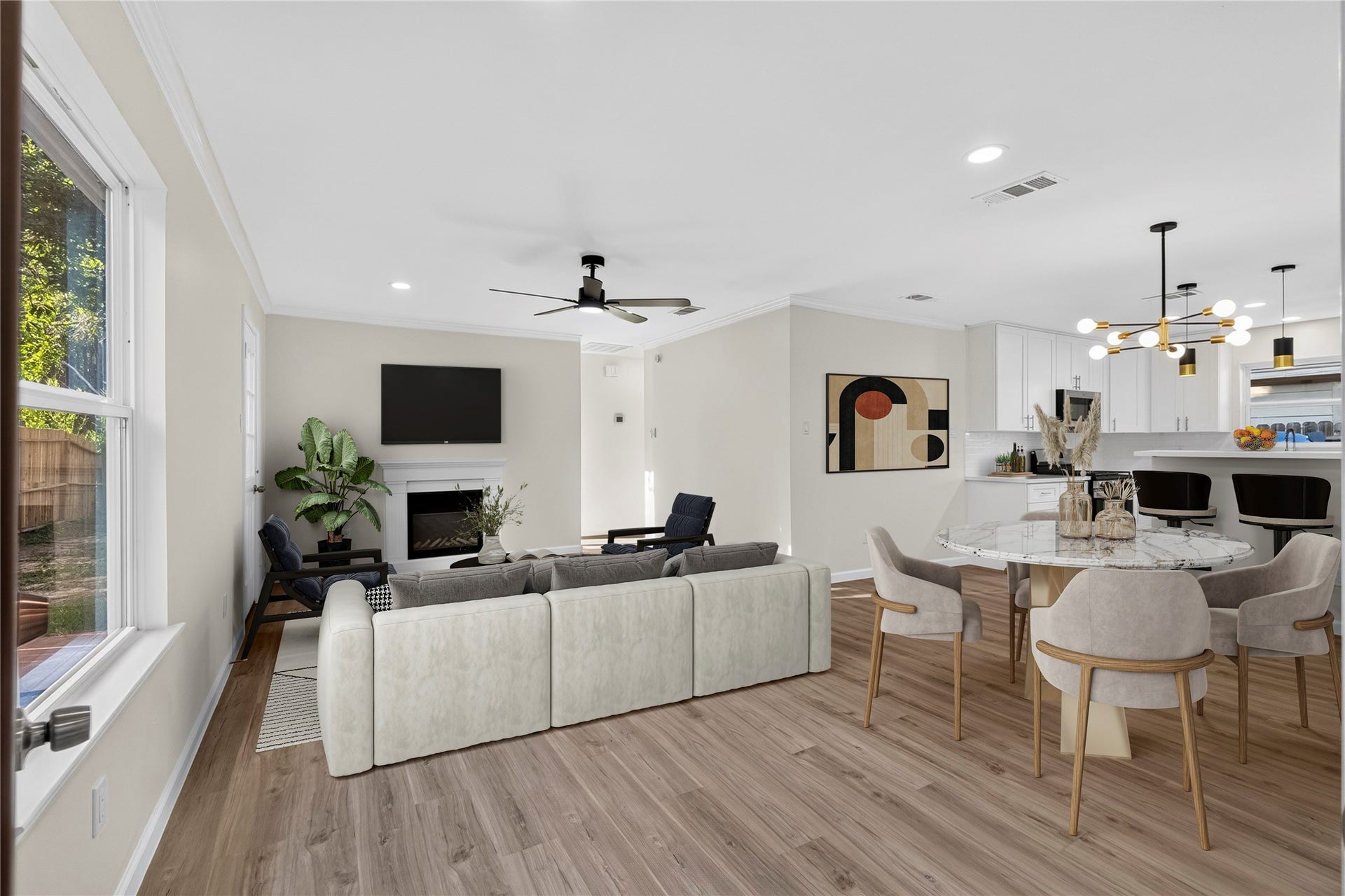 Living Dining Kitchen  - virtually staged