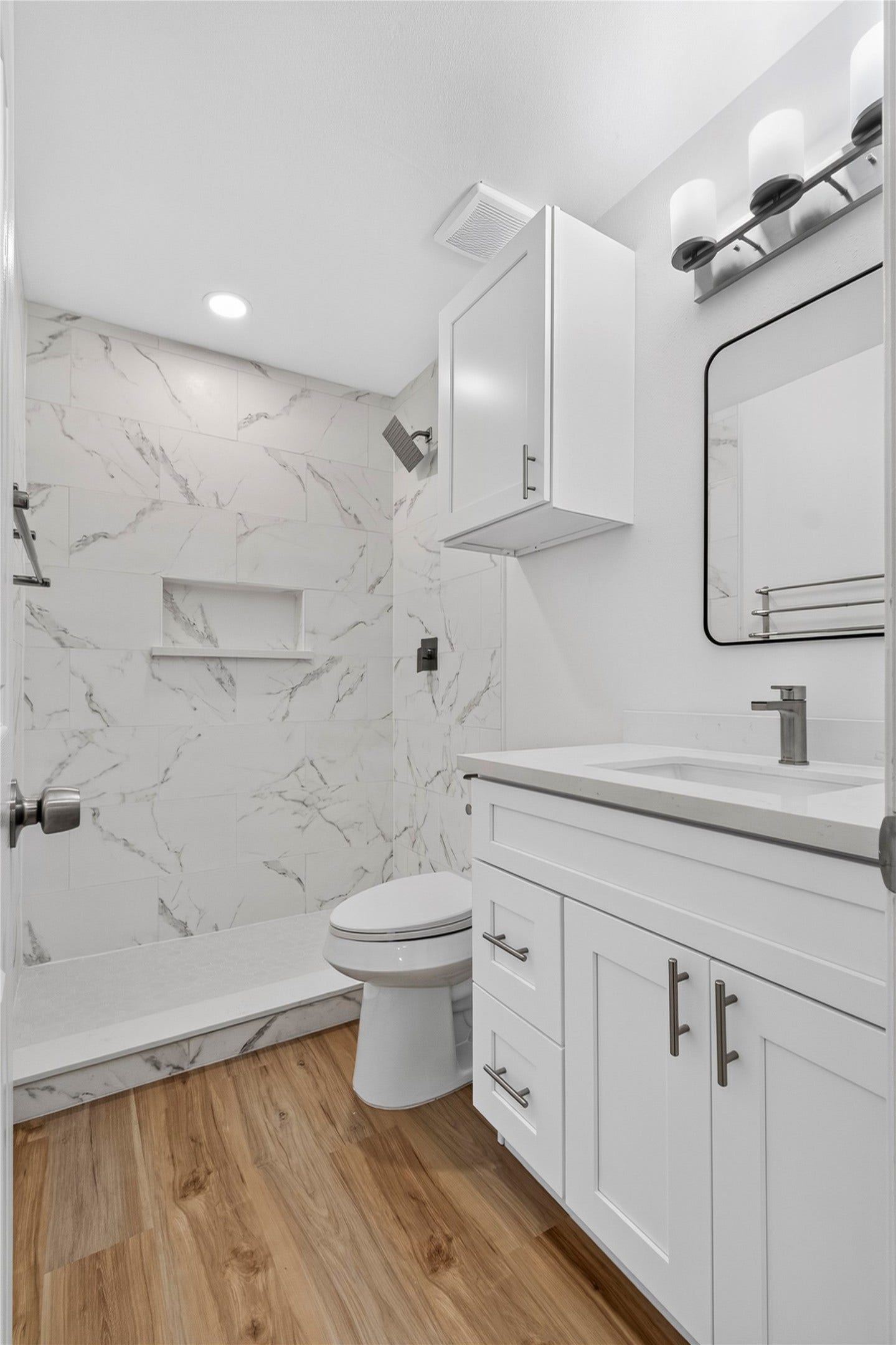 Primary bathroom with a  modern shower
