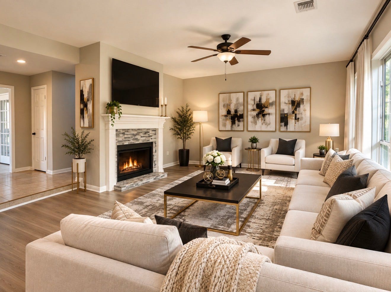 3825 Redbud Drive, La Porte, TX 77571 Living room *Digitally Staged*