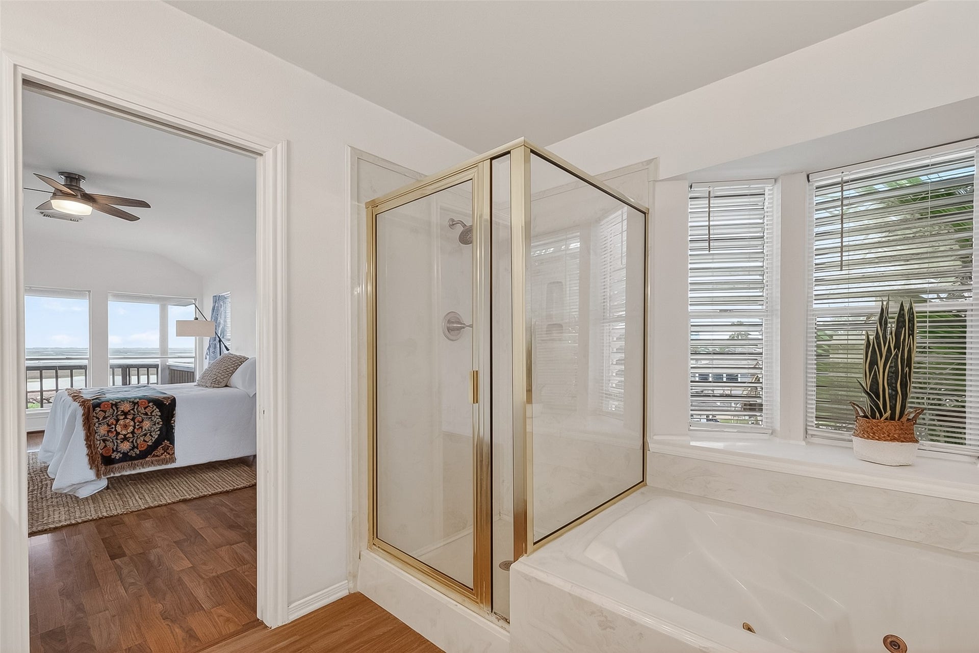 925 Bonita Street, Bayou Vista, TX 77563 From ensuite bathroom looking towards the primary bedroom