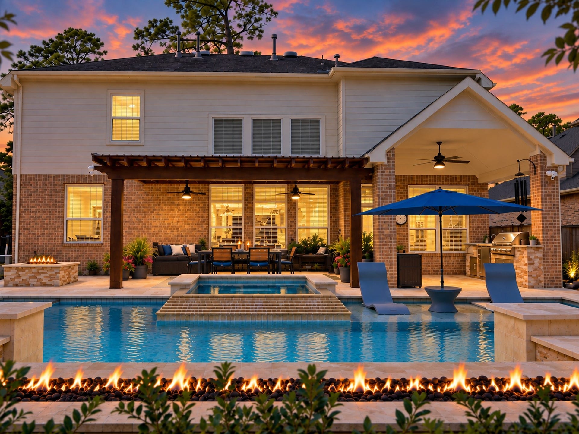 10 Camplight Court, Spring, TX 77389 A private resort experience awaits, where exceptional outdoor living and effortless entertaining take center stage.