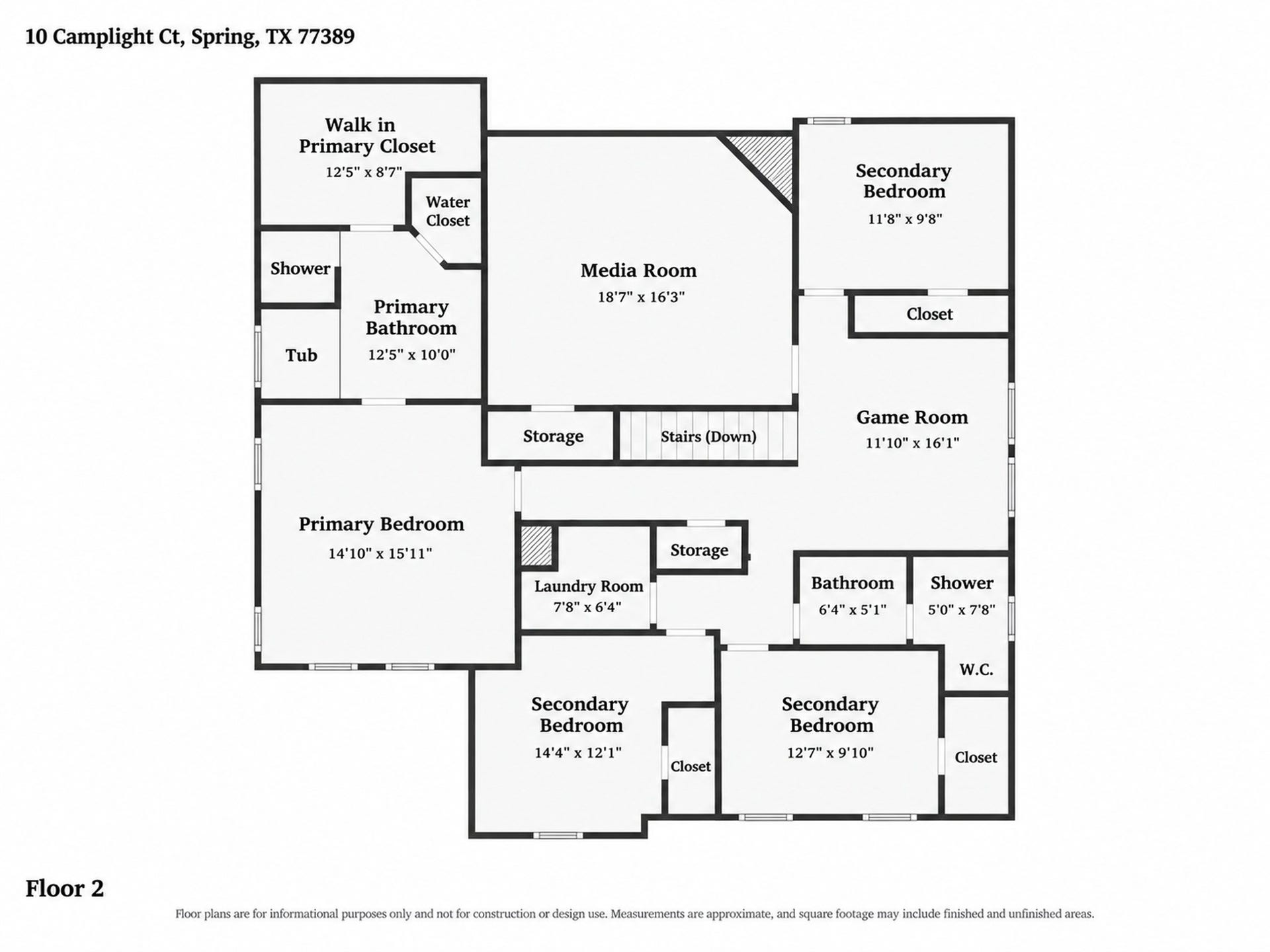 10 Camplight Court, Spring, TX 77389 2nd Floor Layout