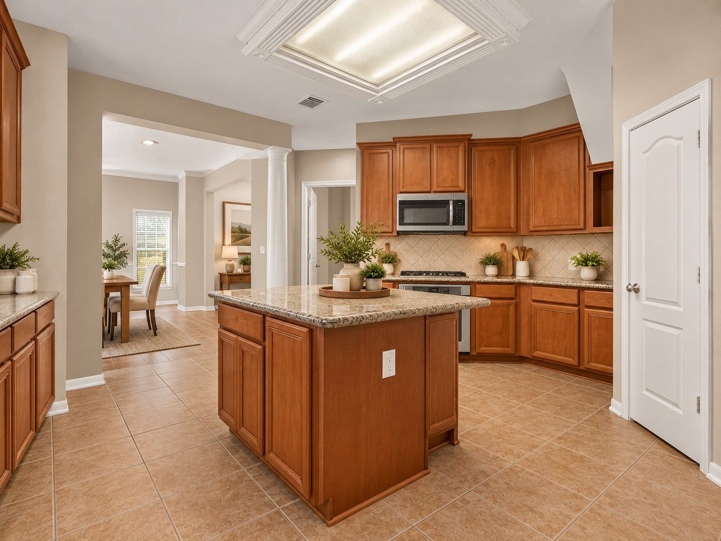 Opening directly to the dining room creates an easy flow for everyday meals and entertaining. A spacious pantry provides plenty of room for food storage, small appliances, and kitchen essentials. **Virtually Staged**