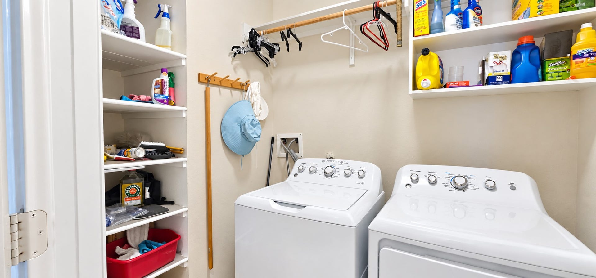 3511 Harbor Pass Lane, Friendswood, TX 77546 Laundry Room has extra shelves for storage.