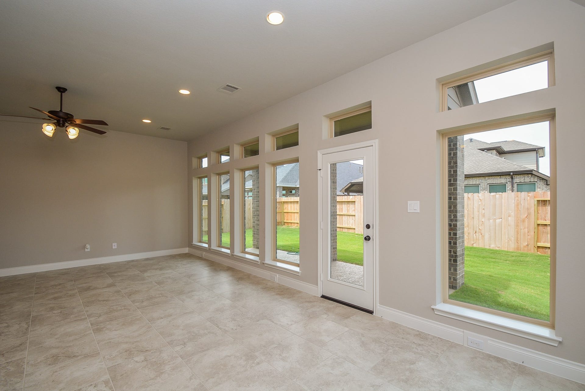 Tile floor in family room