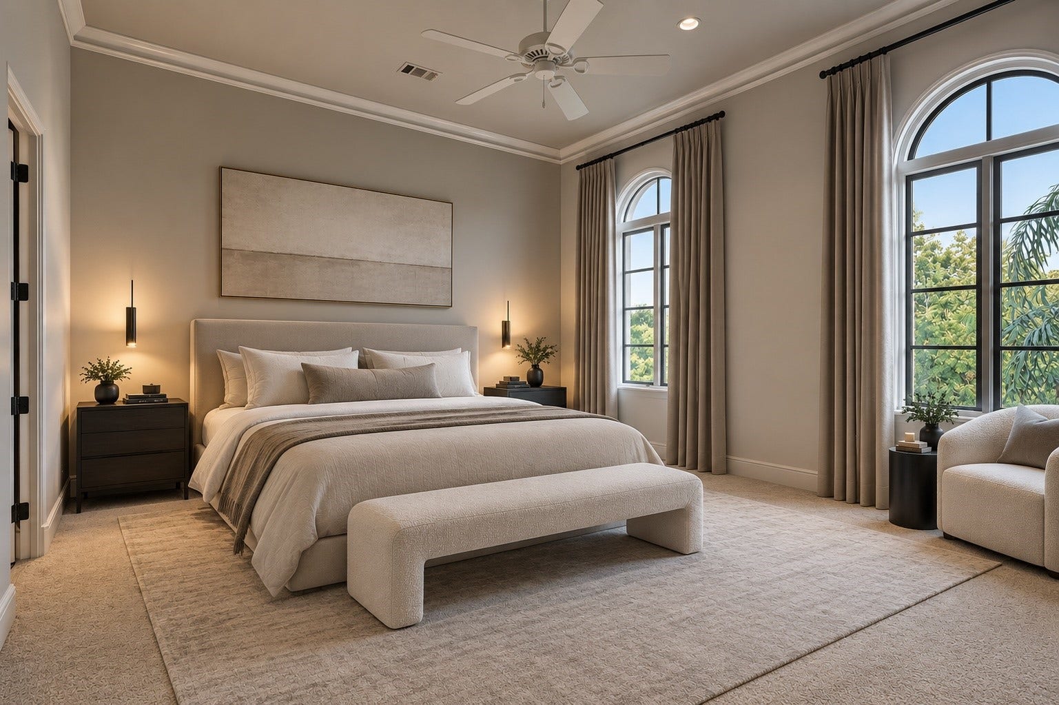 23 Beacon Hill Hill, Sugar Land, TX 77479 A refined secondary bedroom showcases soft architectural detailing, generous proportions, natural light, and an understated palette, creating a welcoming sanctuary for residents or guests.