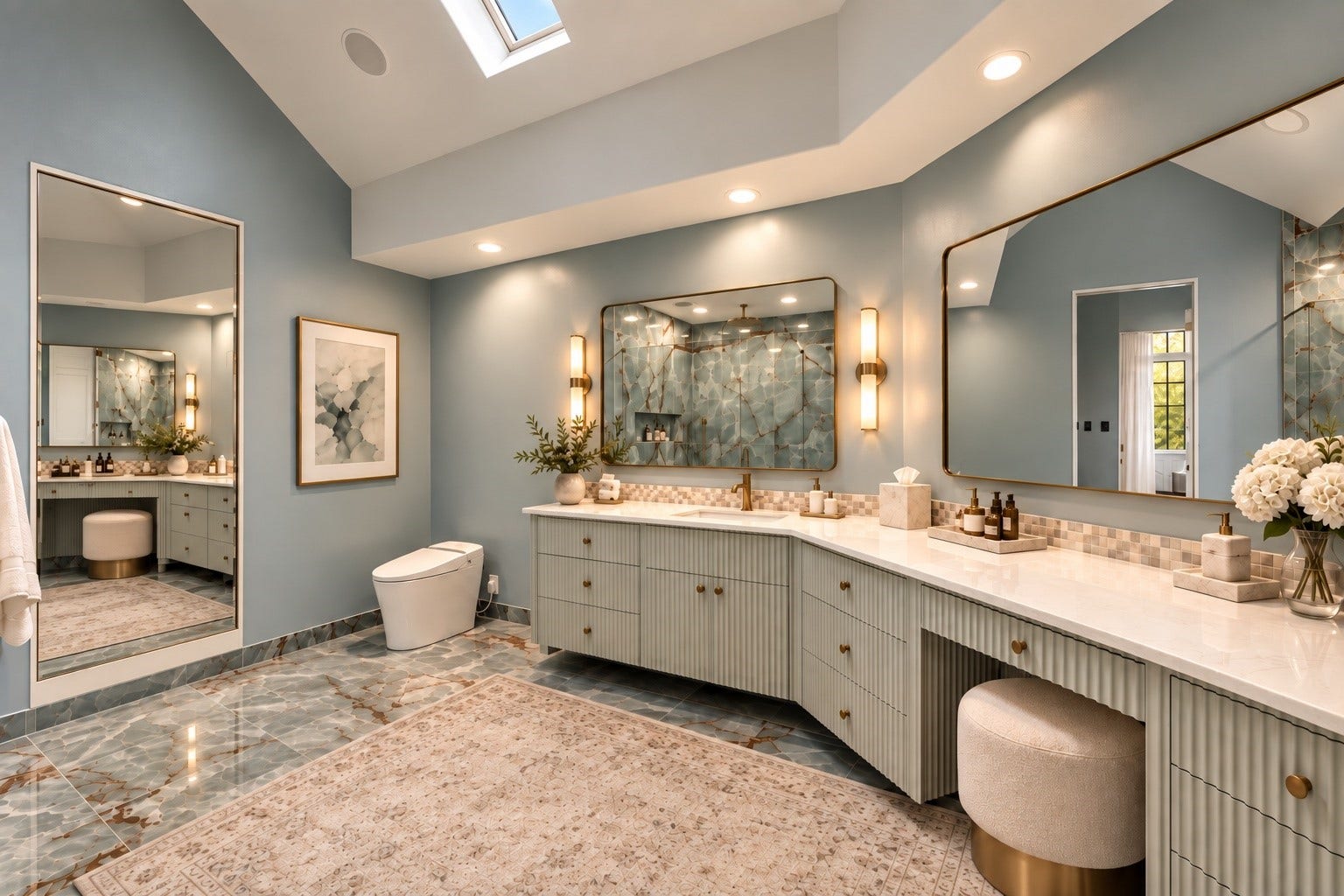 23 Beacon Hill Hill, Sugar Land, TX 77479 A spacious secondary bathroom features expansive vanity surfaces, beautifully coordinated finishes, and natural light, providing a practical yet refined space for daily routines.
