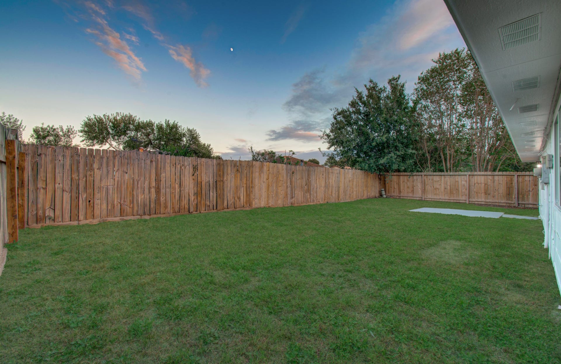 Fully fenced backyard