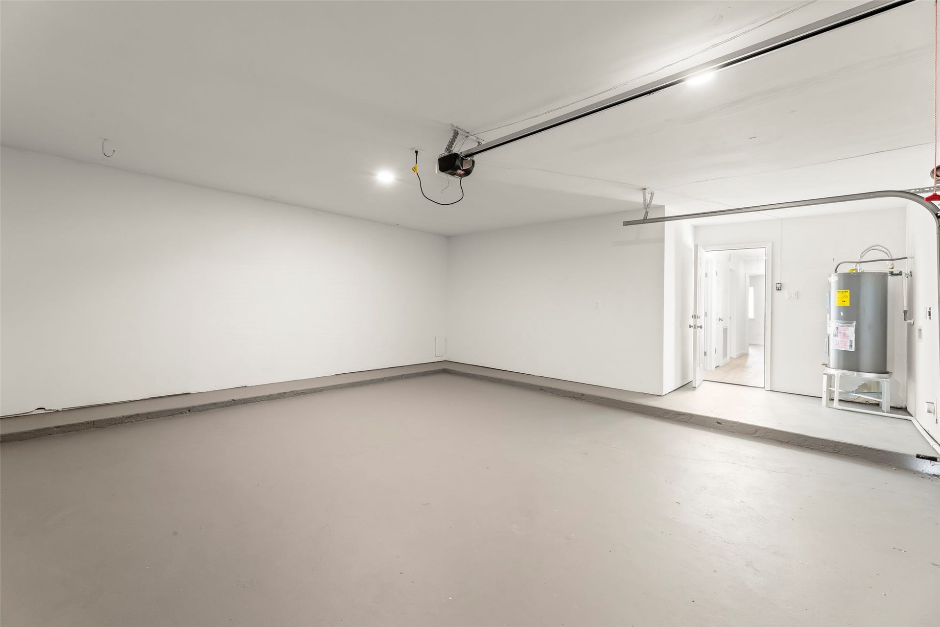 Two car garage with automatic opener and washer dryer hook ups