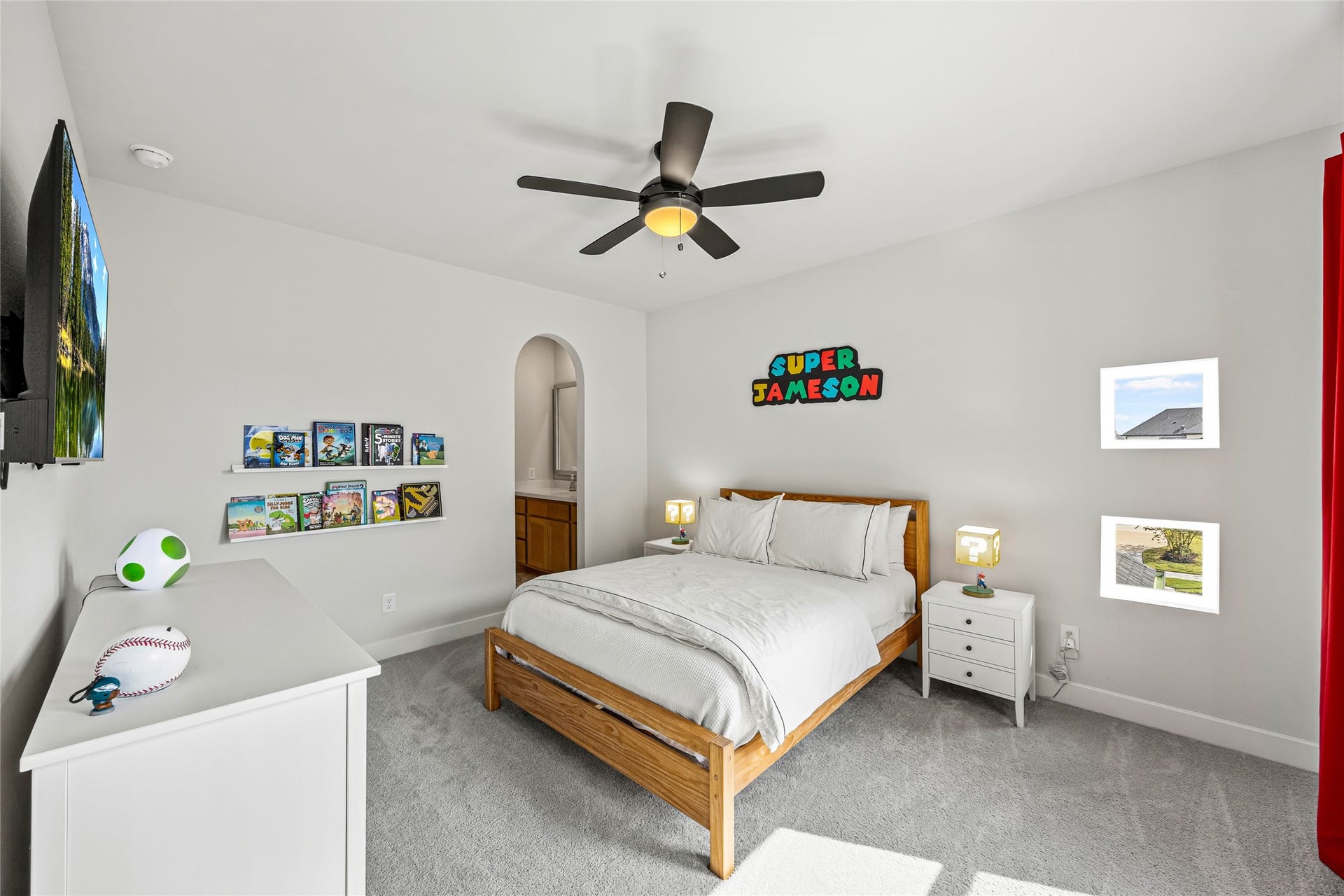 Spacious bedrooms with elegant architectural details throughout