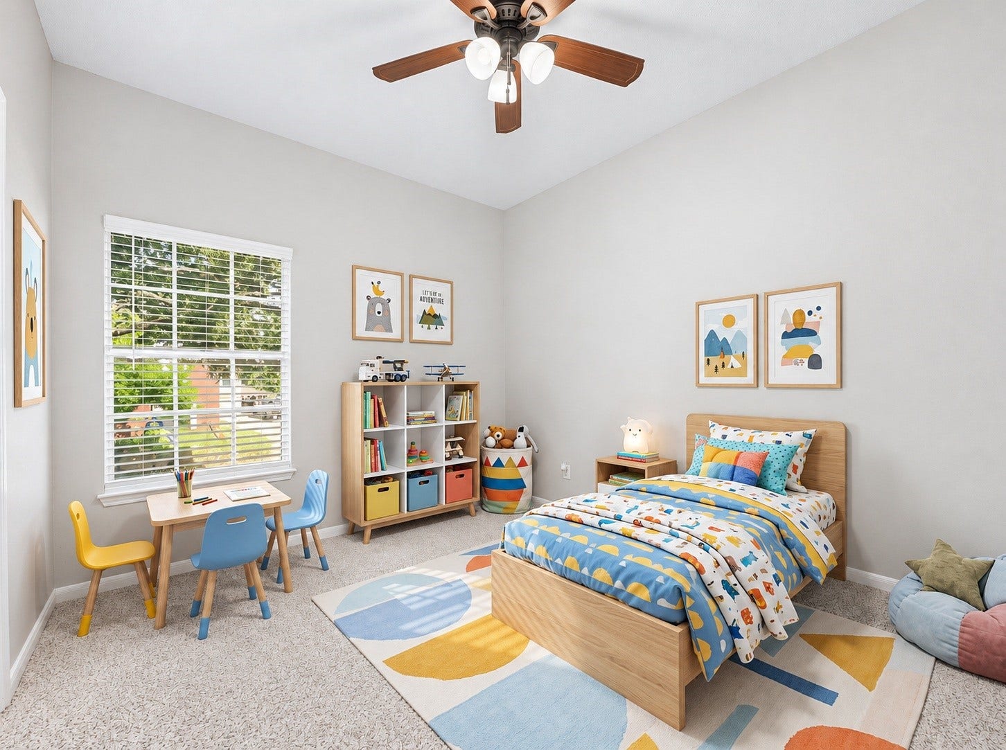 Another upstairs bedroom offers flexibility for family, guests, or even a dedicated home office, with fresh finishes and plenty of natural light. Virtually staged.