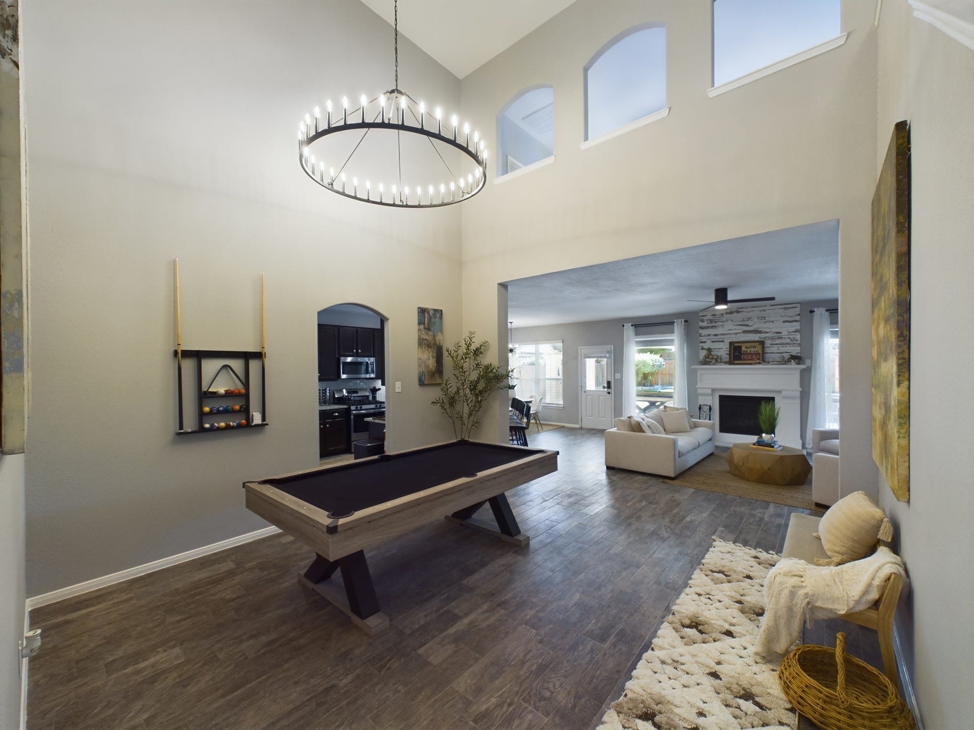 Formal Dining Room currently used for Billiards but look at those high ceilings!