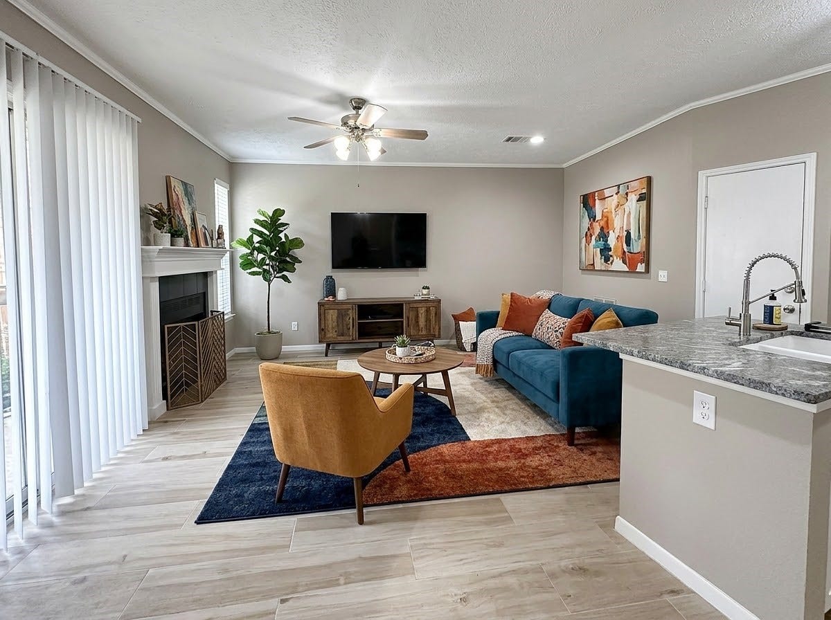 3317 Golden Trails Drive, #803, Houston, TX 77345 Virtually staged to imagine furniture position