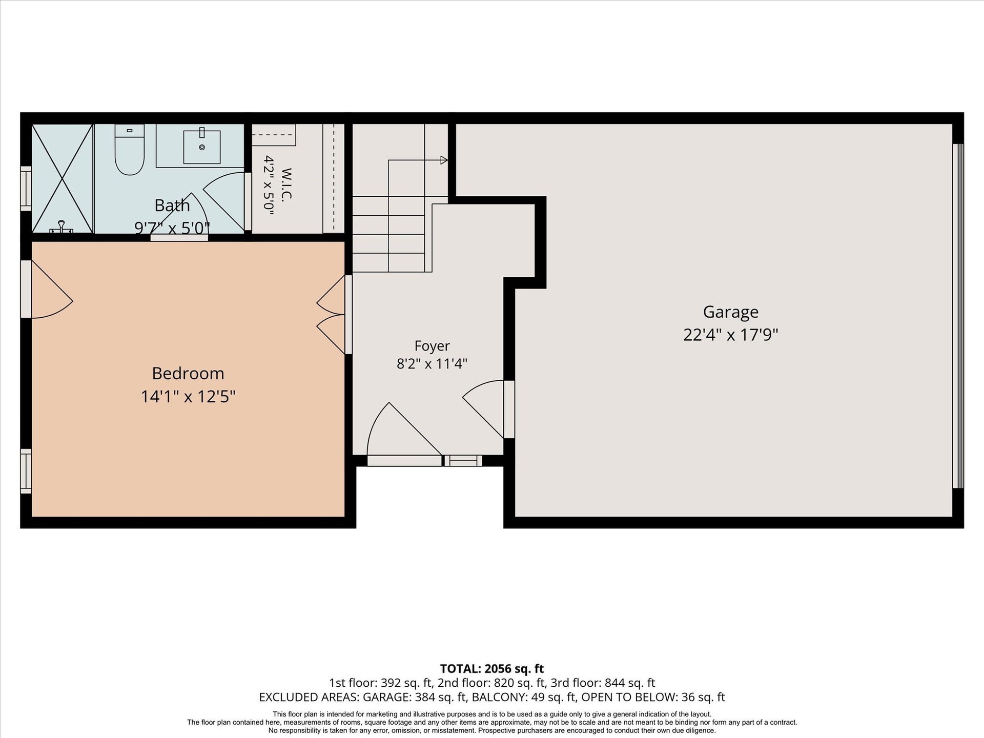 5707 Larkin Street, #B, Houston, TX 77007 Floor plan of the first floor layout