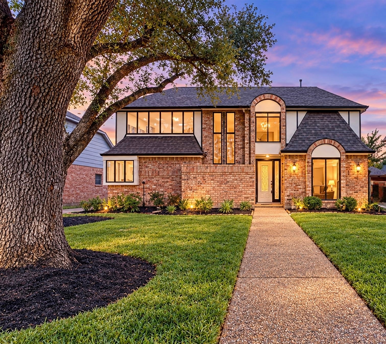 1407 Sherfield Ridge Drive, Katy, TX 77450 1407 Sherfield Ridge Dr, Beautiful two-story brick home, elegant architectural details. Beutiful landscaping, manicured lawn and mature trees create a welcoming, established feel while the walkway leads to a grand front entrance.