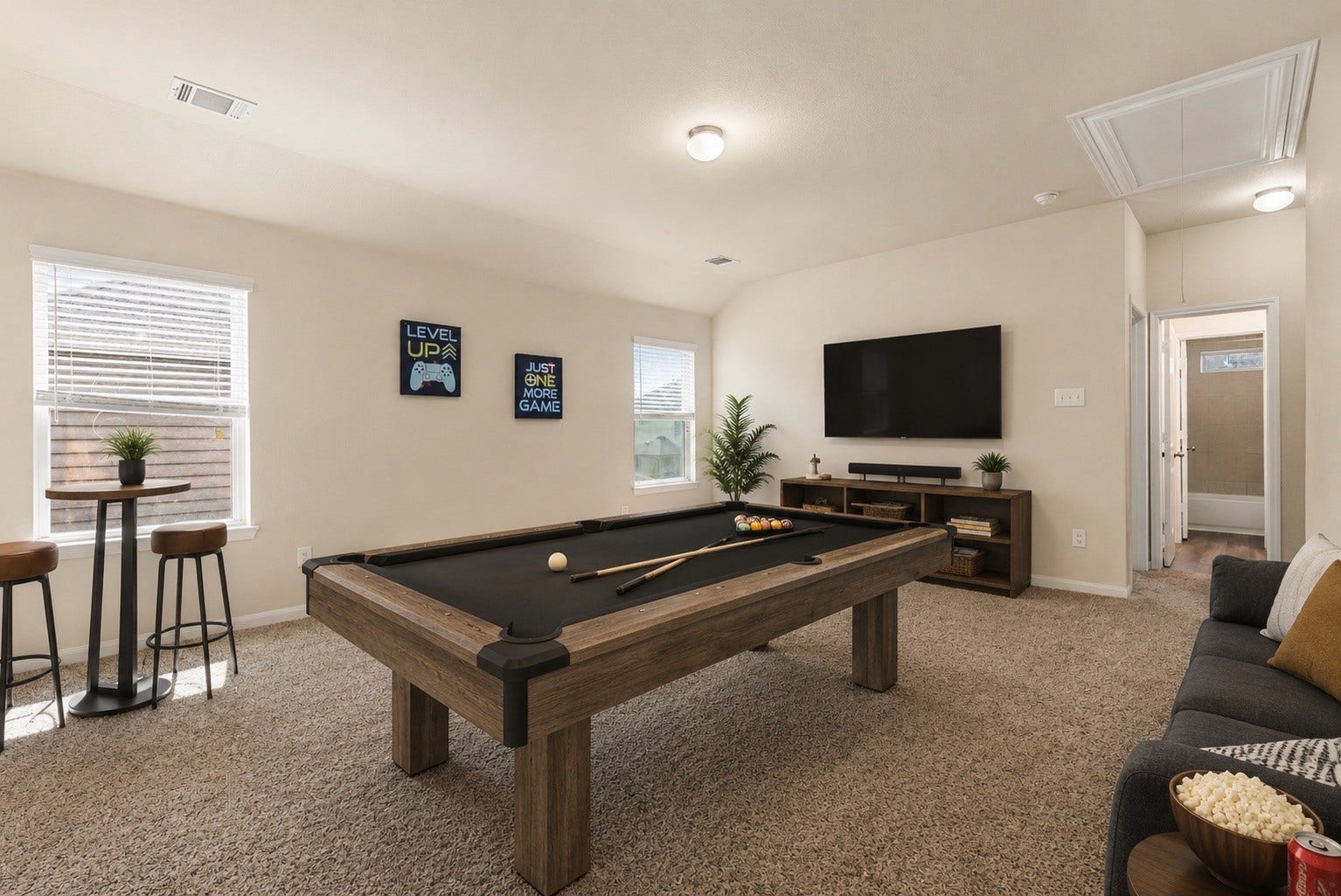 17135 Devon Dogwood Trail, Richmond, TX 77407 Virtual Staging: Game room