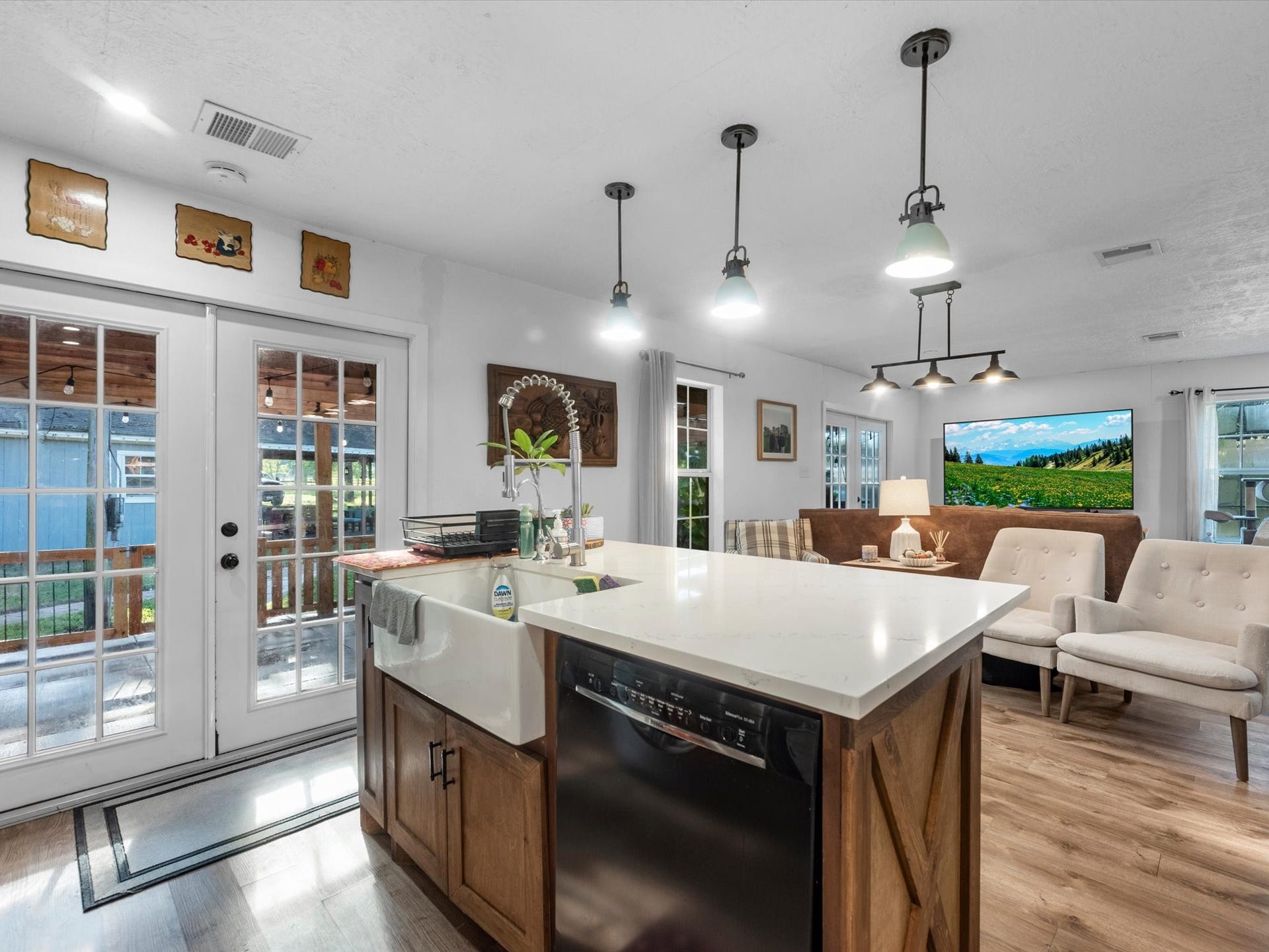 32403 Dobbin Huffsmith Road, Magnolia, TX 77354 french double doors leading to the patio.