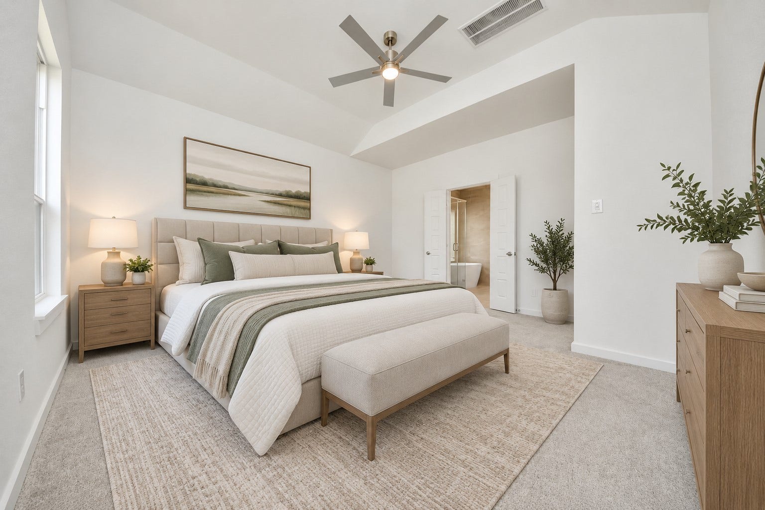 Virtually Staged - Primary Bedroom. Sample photo of completed home with similar floor plan. Actual colors and selections may vary.