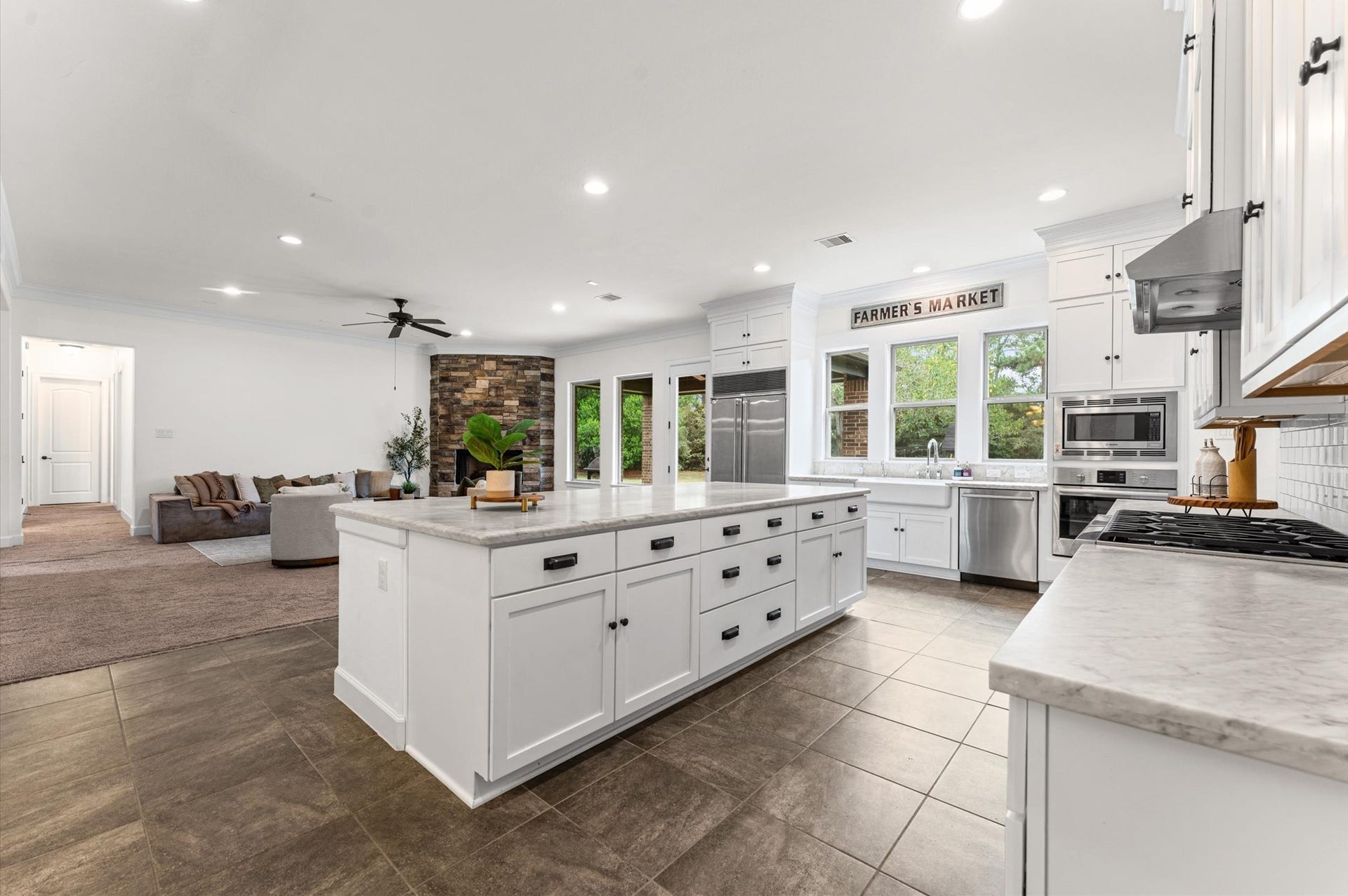 An abundance of drawer and cabinet space provides exceptional storage and organization, perfectly blending timeless elegance with everyday functionality