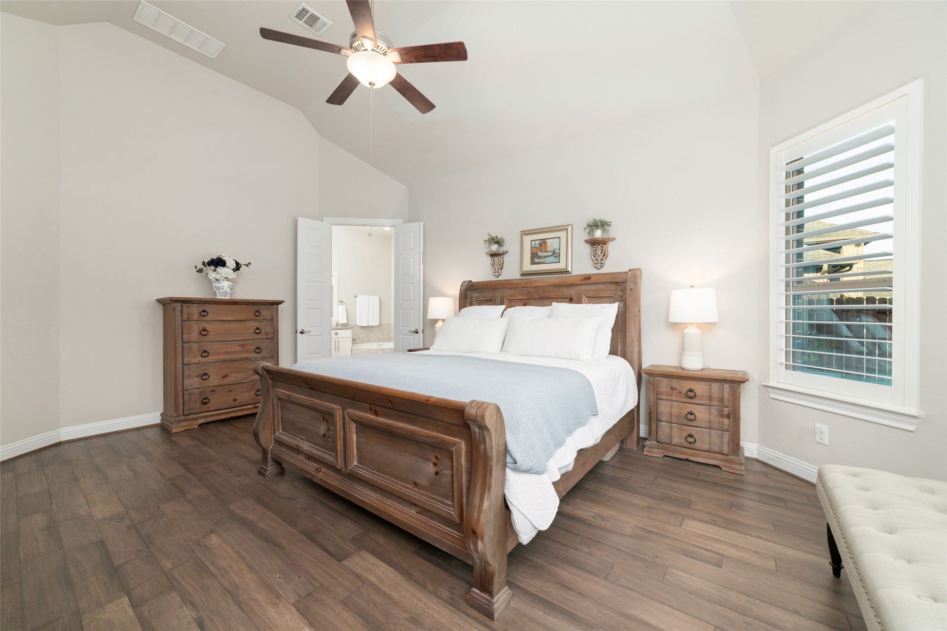 13411 Alpine Mountain Lane, Tomball, TX 77377 Another view of the spacious primary bedroom filled with natural light and an ensuite bath.