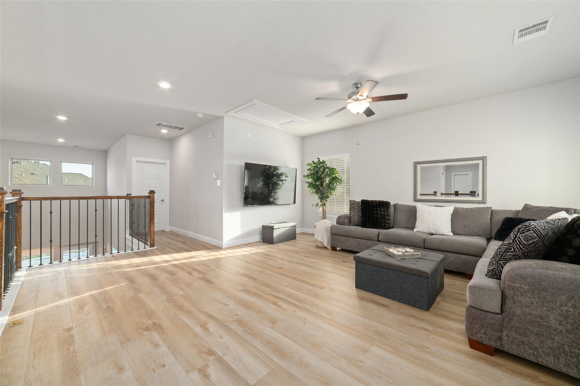 13411 Alpine Mountain Lane, Tomball, TX 77377 HUGE upstairs game room or flex space also with hard surface flooring, offers endless possibilities.
