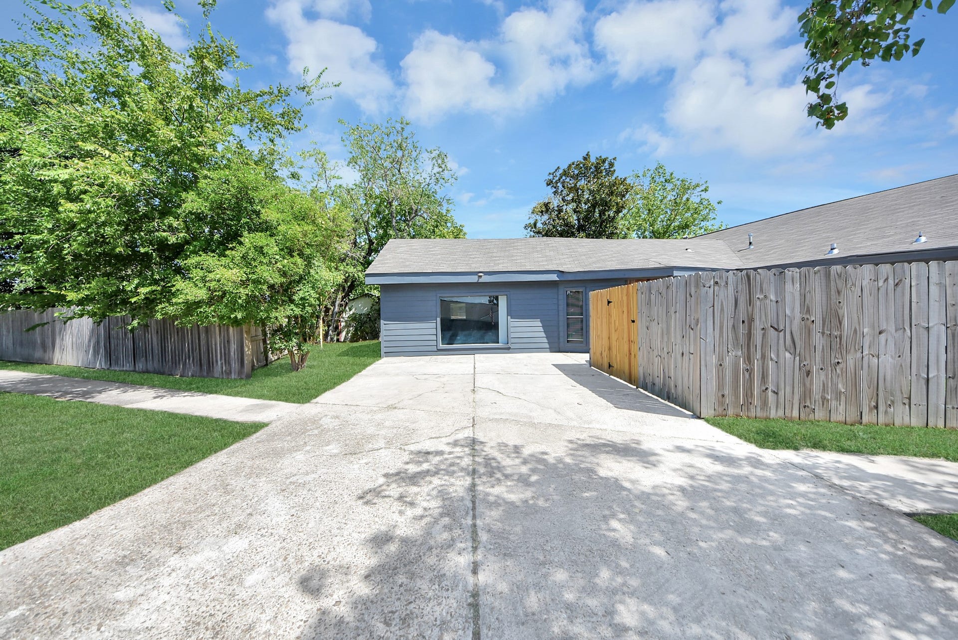 Long double wide driveway