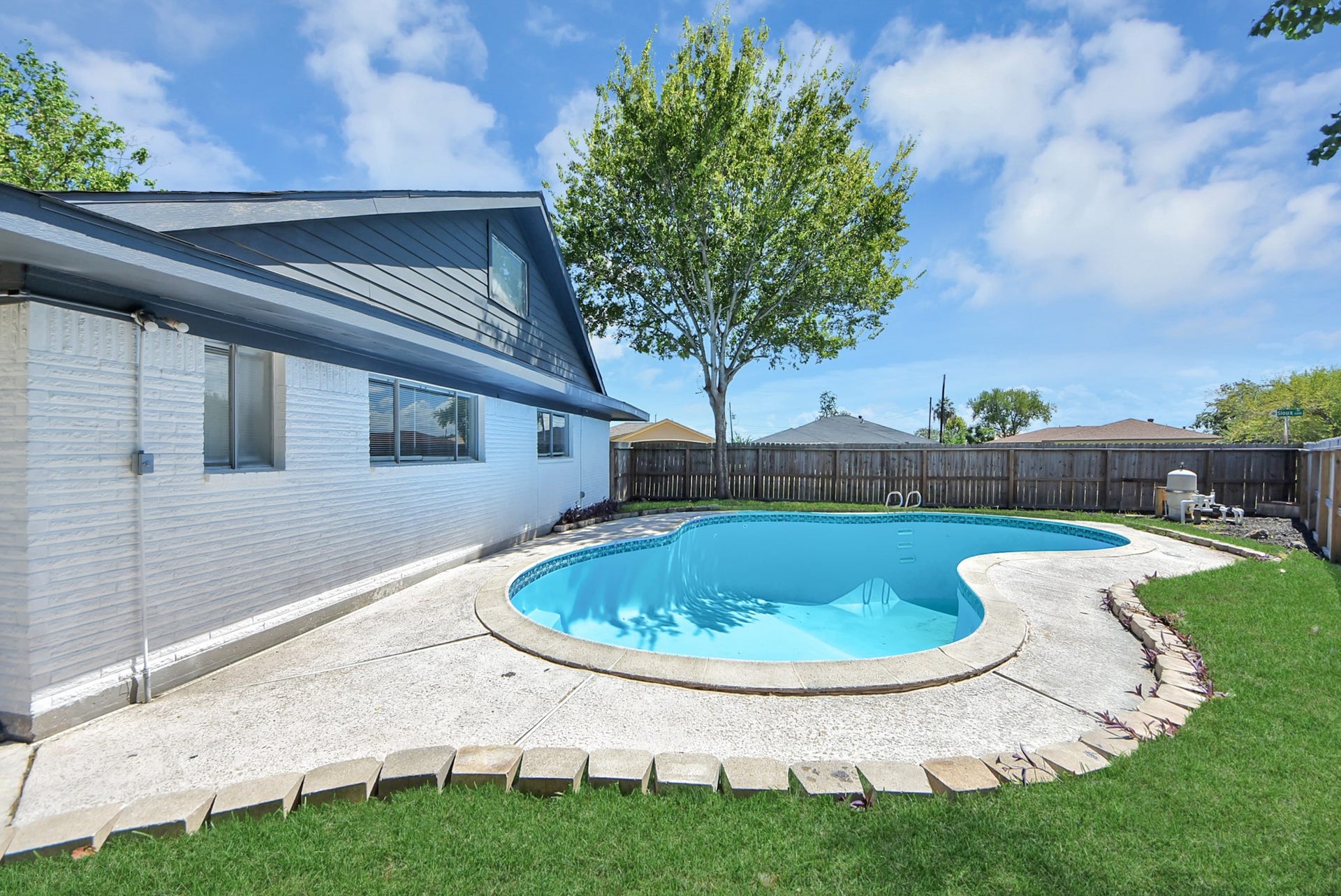 Backyard view and Pool