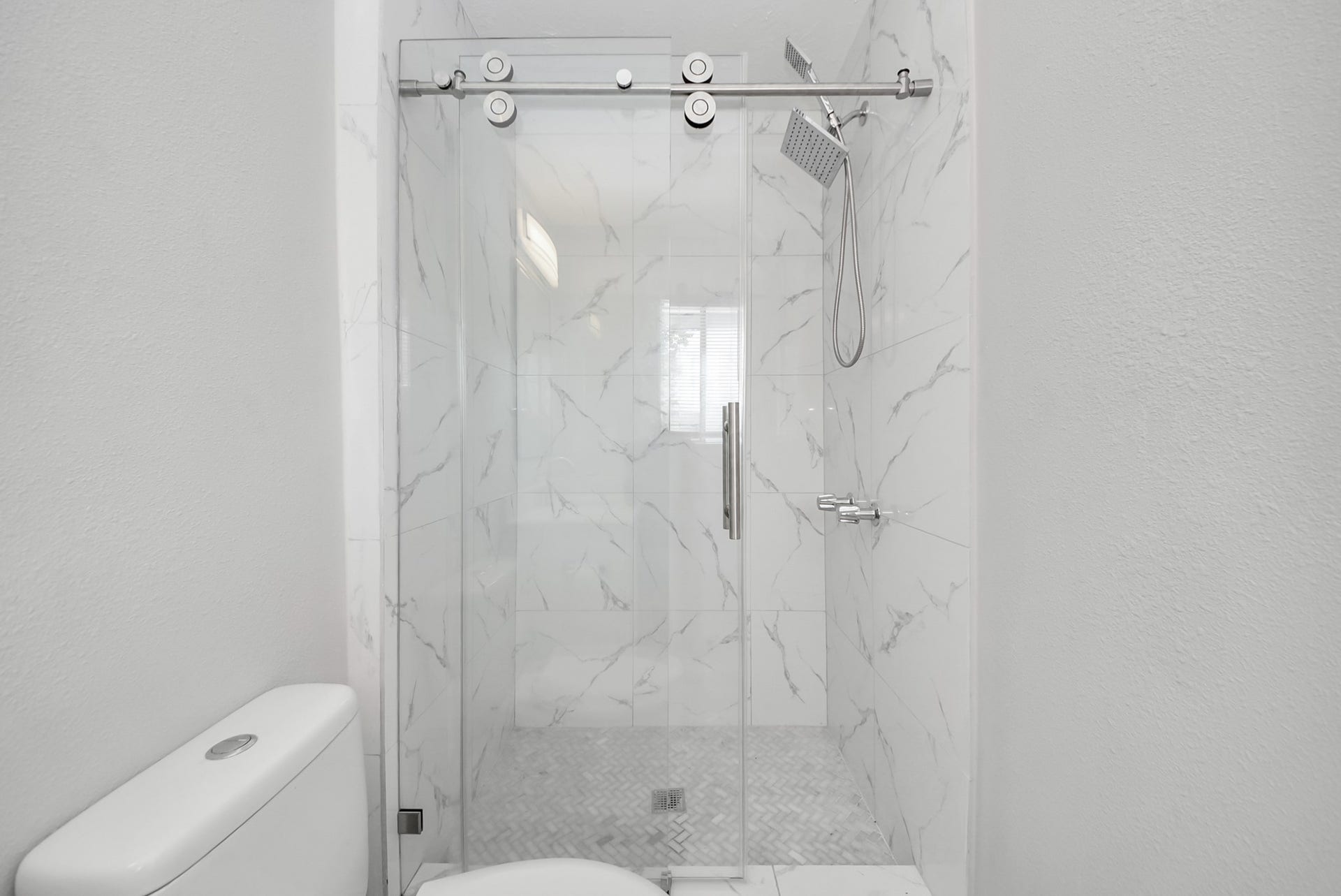 Closeup of oversized Shower