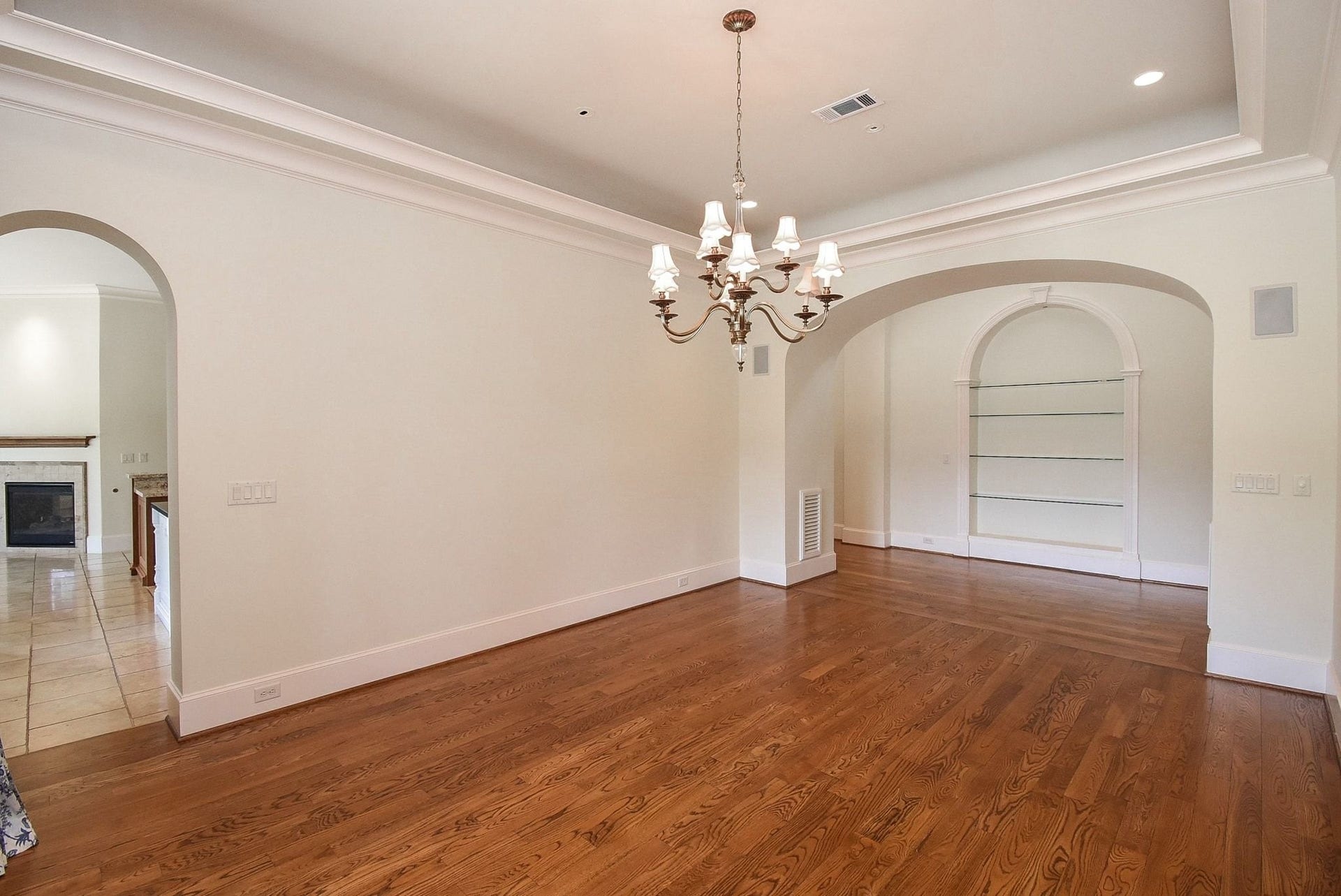 Trey ceiling in the Dining room brings a touch of elegance with easy access to the kitchen.