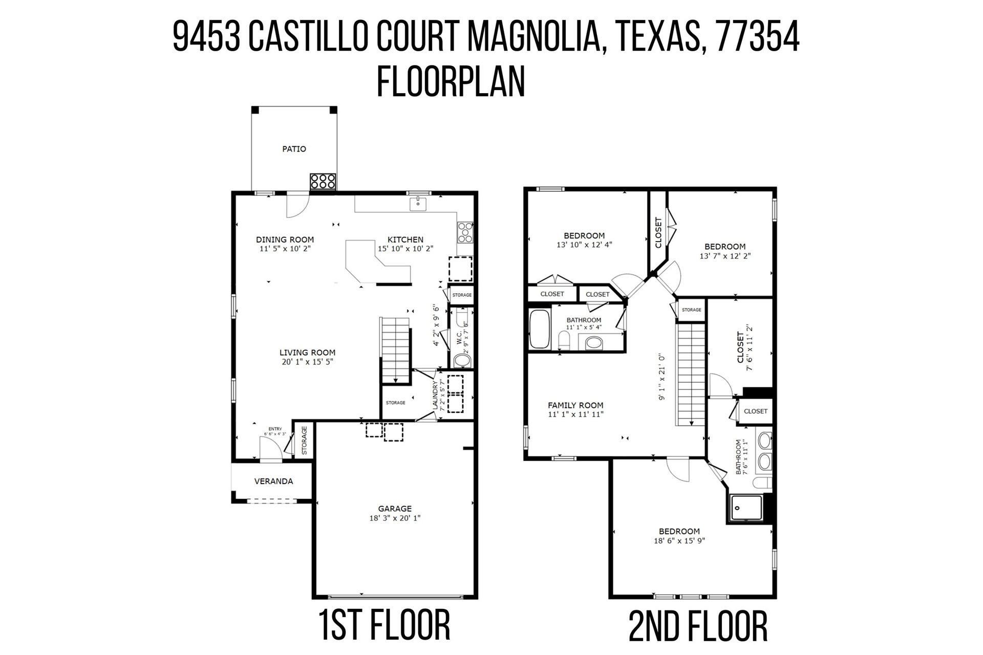 9453 Castillo Court, Magnolia, TX 77354 Enjoy the best of both worlds with a spacious open floor plan and two separate living areas!