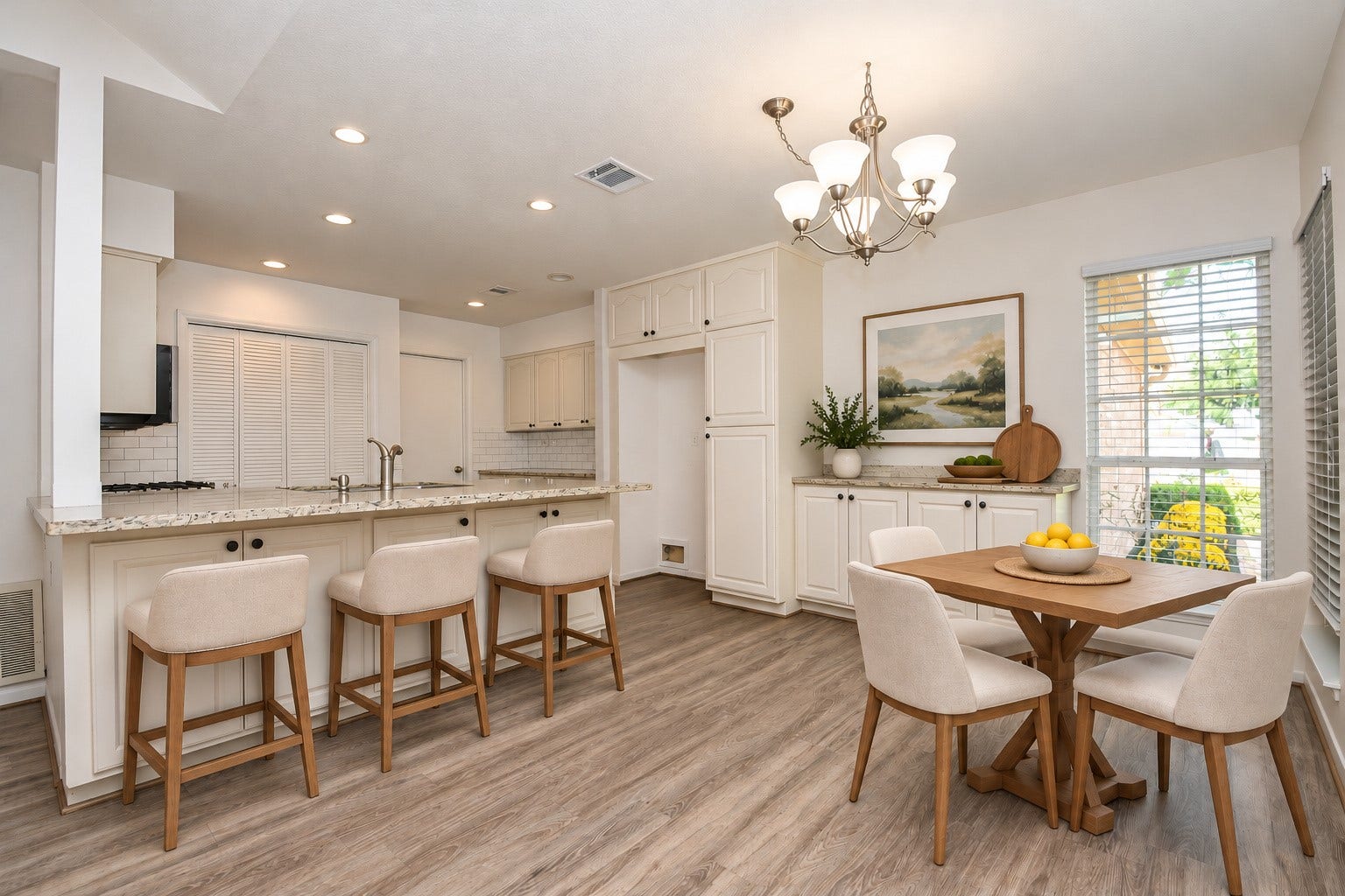 1011 Comstock Springs Drive, Katy, TX 77450 Breakfast area plus counter seating. (Virtually staged)