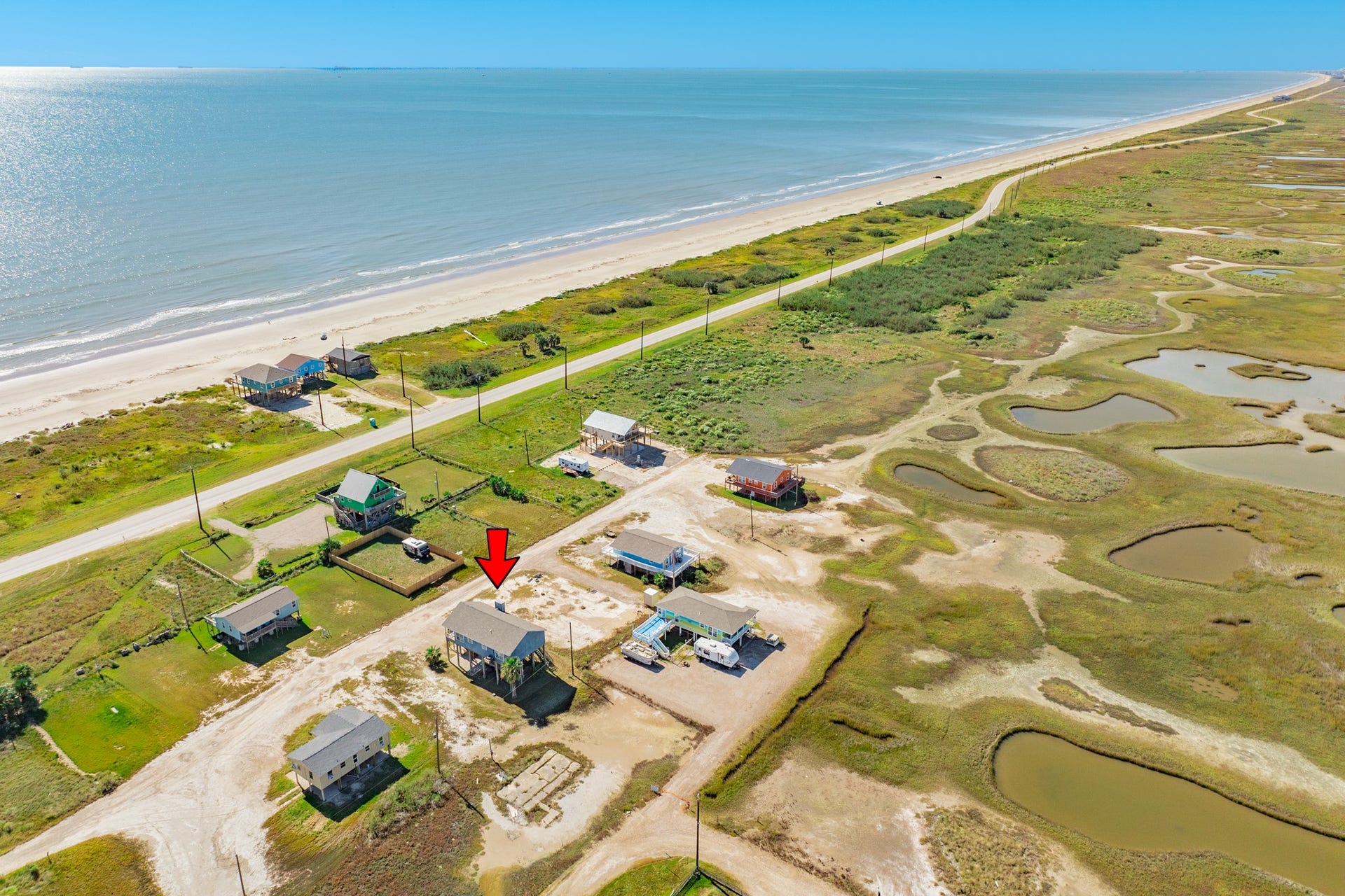Shows the homes excellent proximity to the beach with just a short walk or drive to the sand and surf.