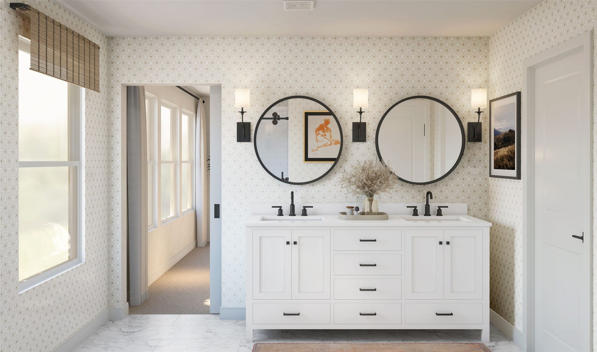 4508 Leon Meadow Lane, Houston, TX 77048 Relaxing primary bath (*Artist rendering used for illustration purposes only. Colors/finishes may differ from the ones currently selected in the home.)