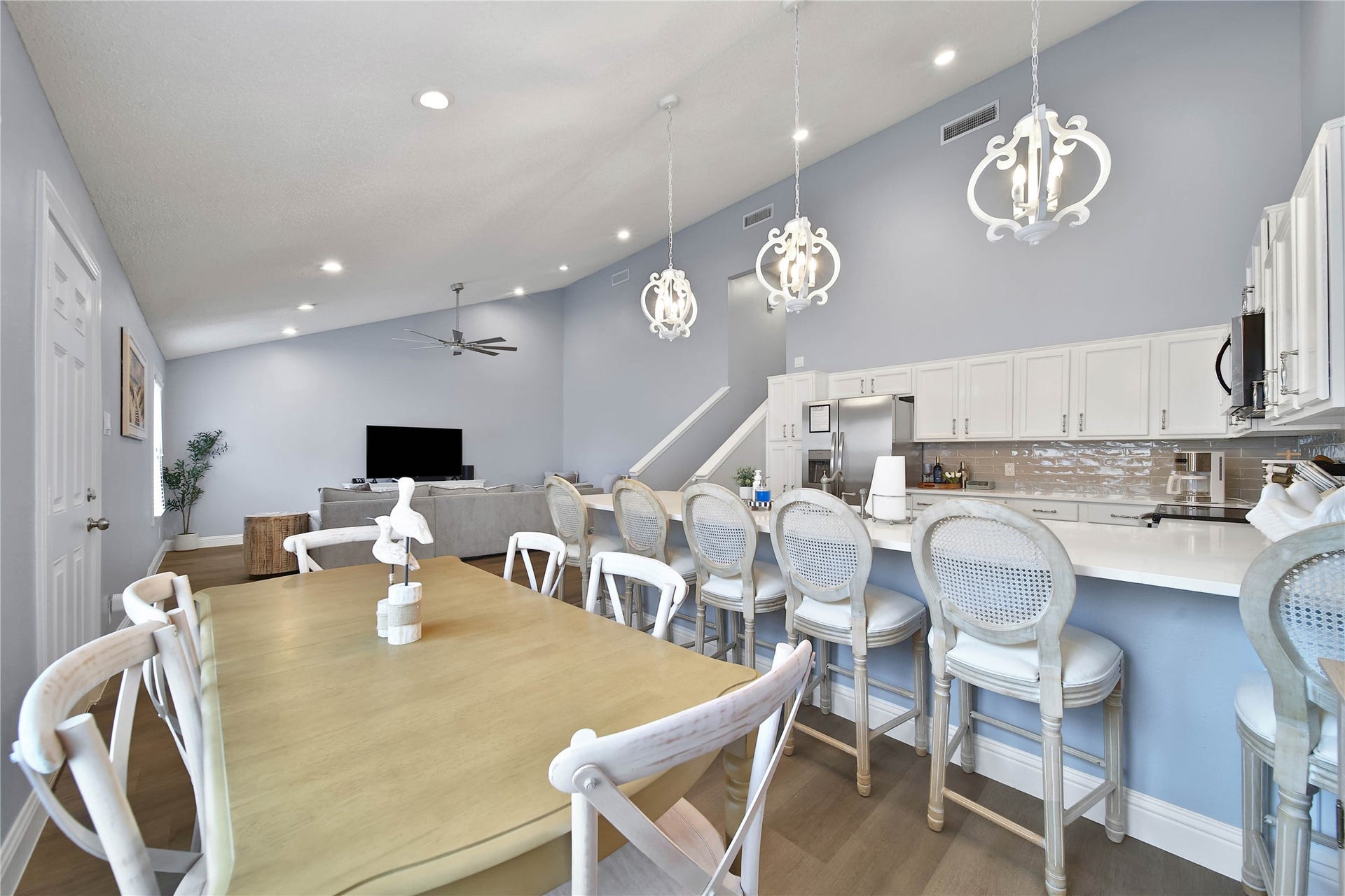 3700 83rd Street, #4, Galveston, TX 77554 Open concept living area.