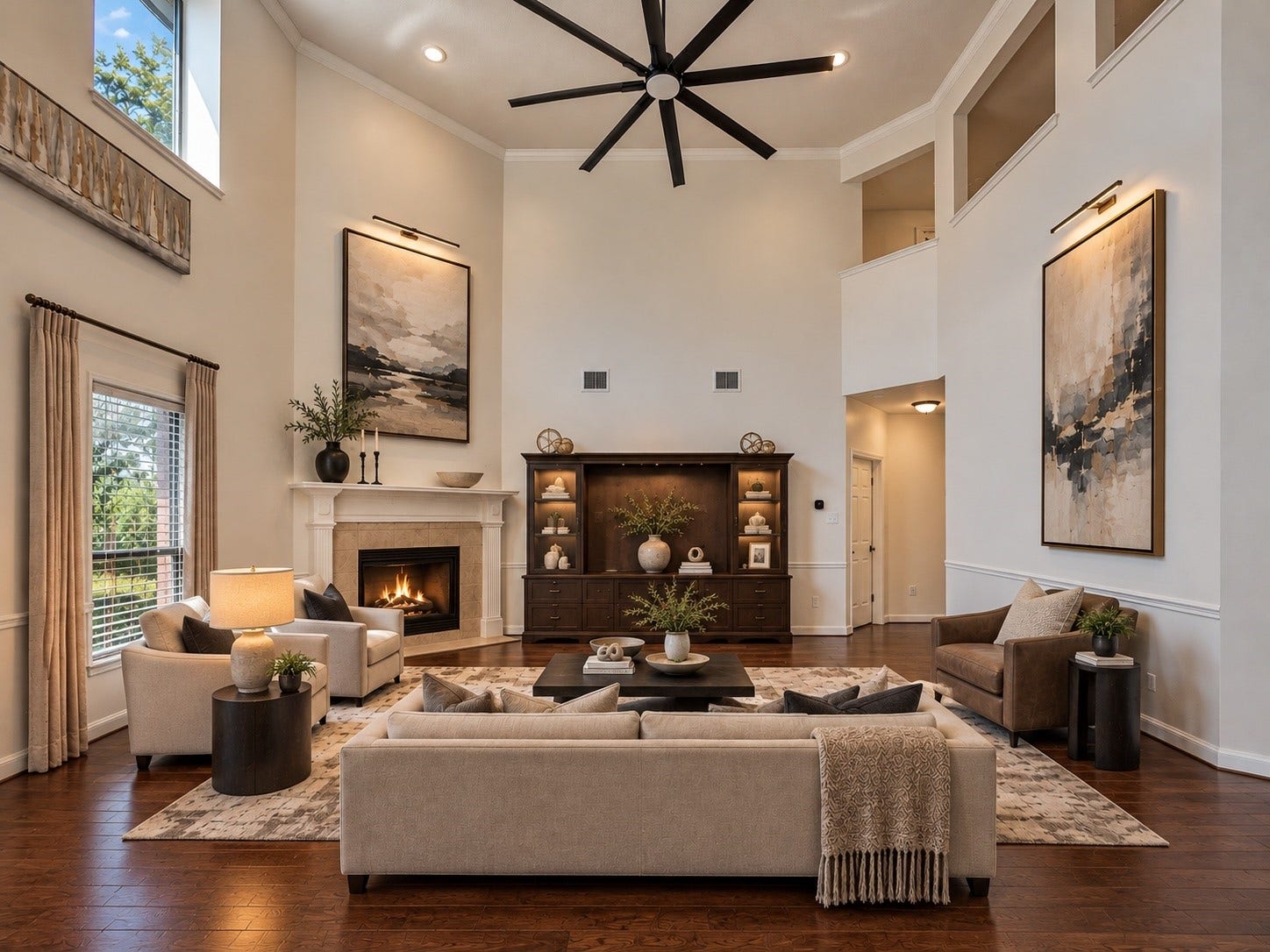 2602 Falcon Knoll Lane, Katy, TX 77494 Light-filled family room with soaring ceilings