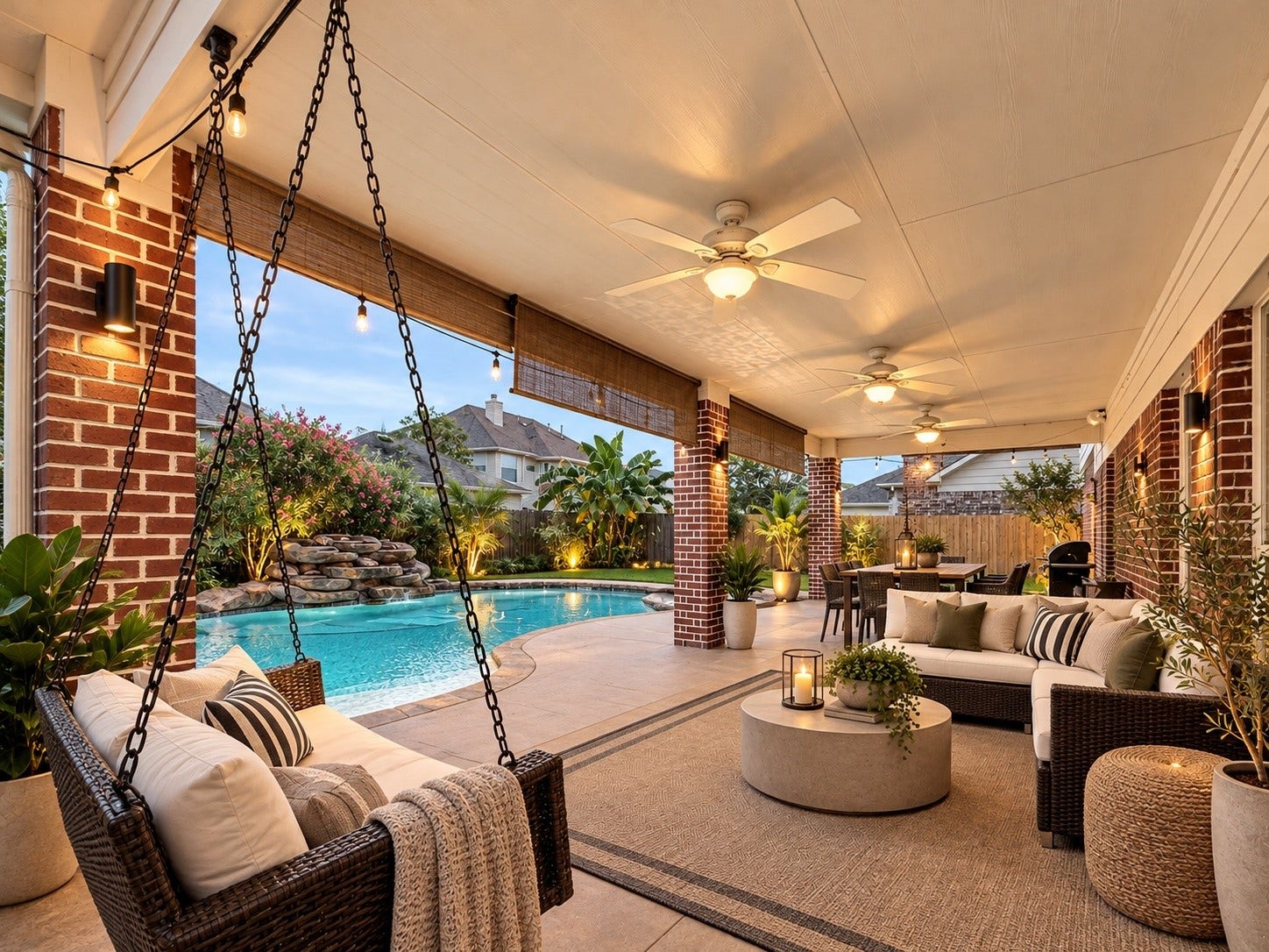 2602 Falcon Knoll Lane, Katy, TX 77494 Expansive patio space ideal for outdoor dining, gatherings, and enjoying the backyard setting. VS