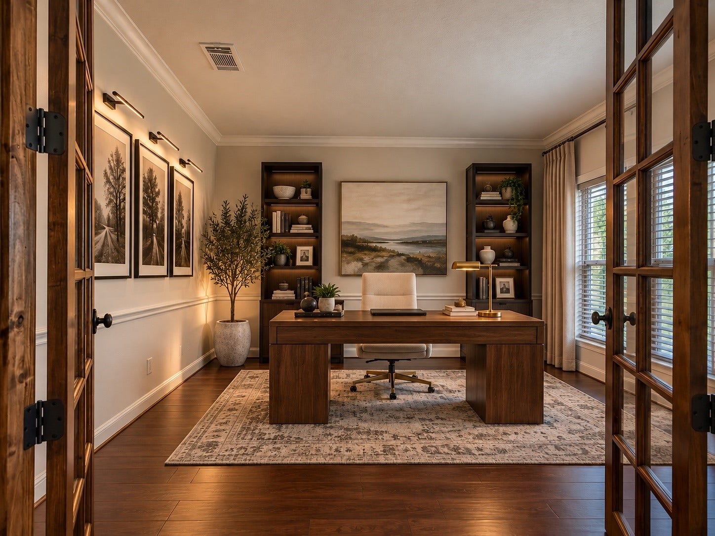 2602 Falcon Knoll Lane, Katy, TX 77494 Dedicated home office featuring French doors, providing a quiet and stylish space for working from home. VS