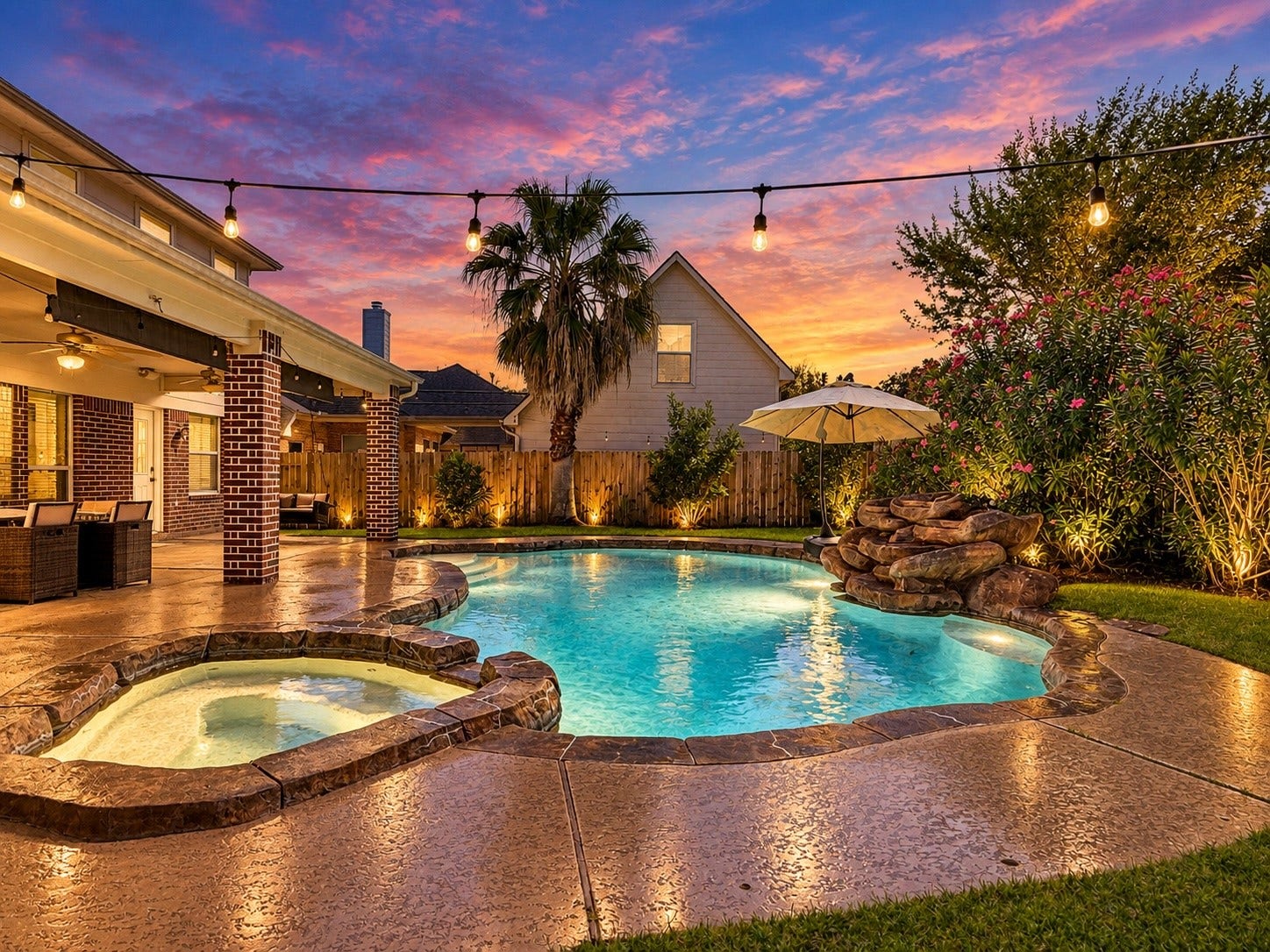 2602 Falcon Knoll Lane, Katy, TX 77494 Resort-inspired pool and spa create the perfect setting for relaxation and entertaining.