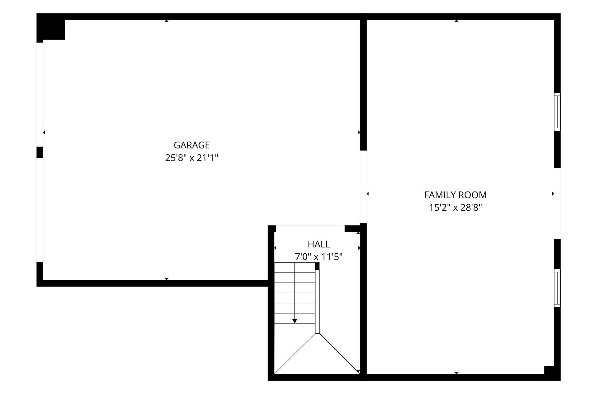 2607 Sailboat Drive, Houston, TX 77058 Spacious floor plan featuring a large garage and an expansive family room, connected by a convenient hall with staircase access.