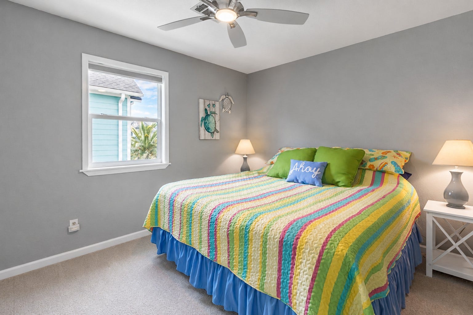 Secondary bedroom 2 has ample room for a king sized bed and offers a generous walk-in closet.