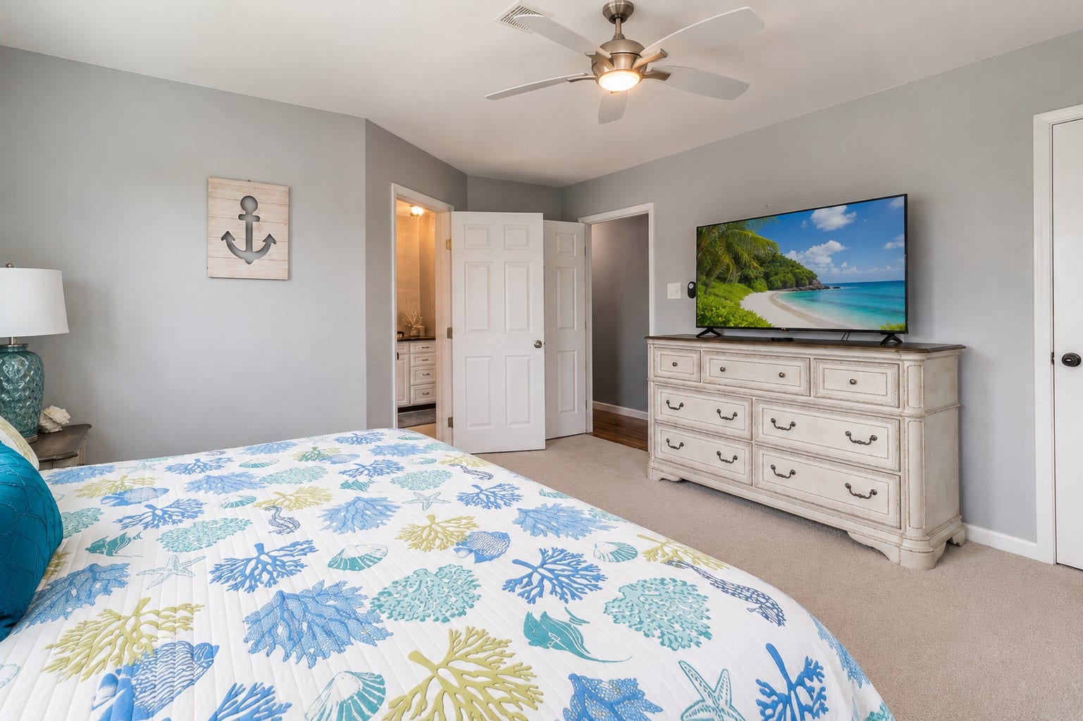 Primary with ensuite feels like a relaxing owners retreat.