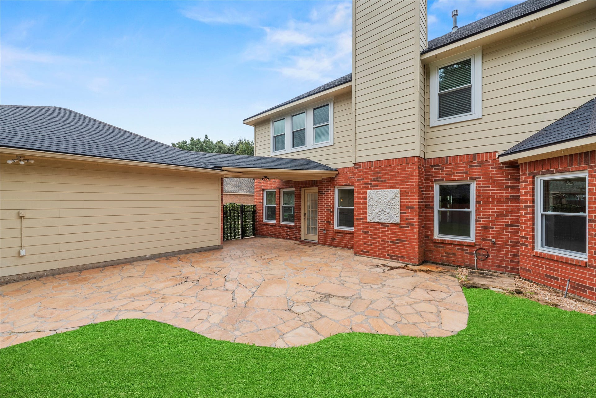 Extended flagstone patio area.